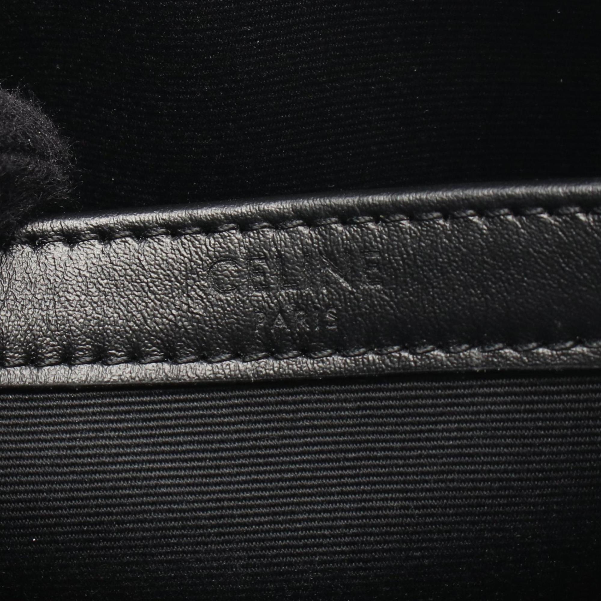Celine Black Brown Coated Canvas Leather Messenger Bag Shoulder Bag (Pre-Owned)