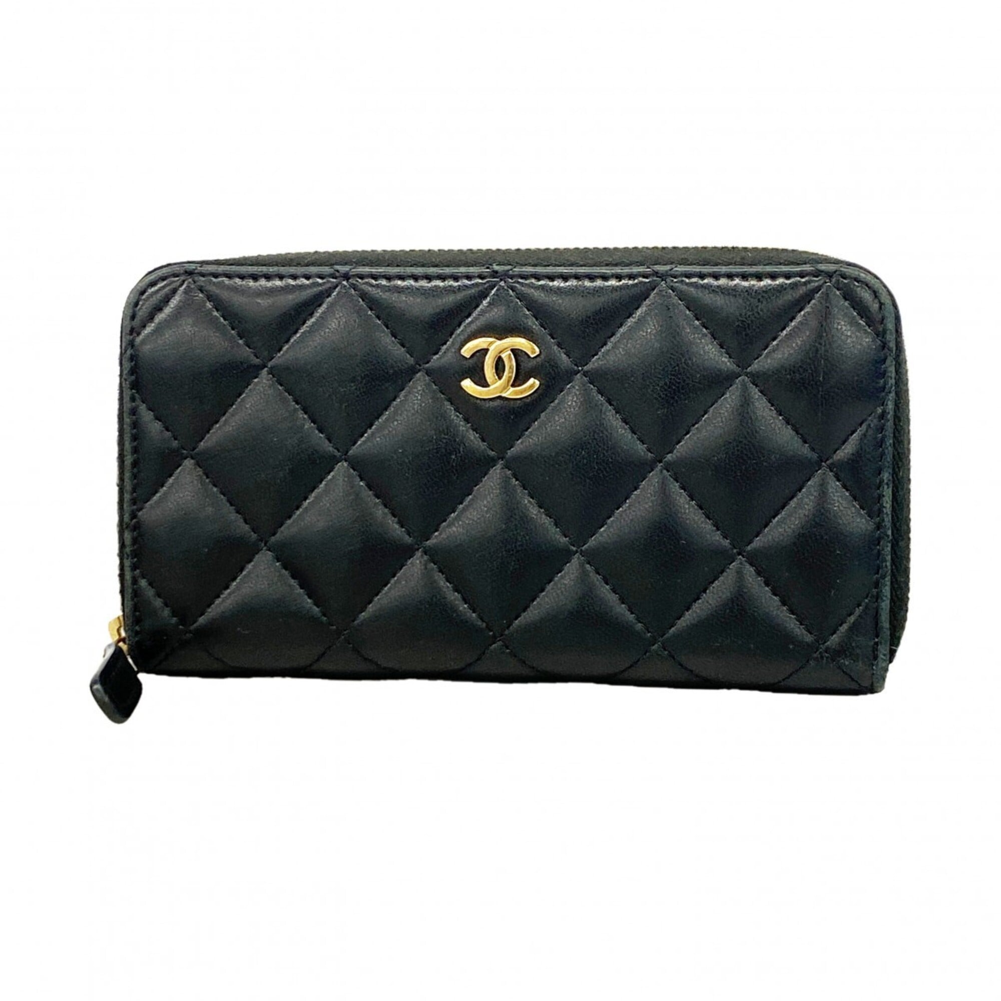 Chanel Black Leather Wallet (Bi-Fold) (Pre-Owned)