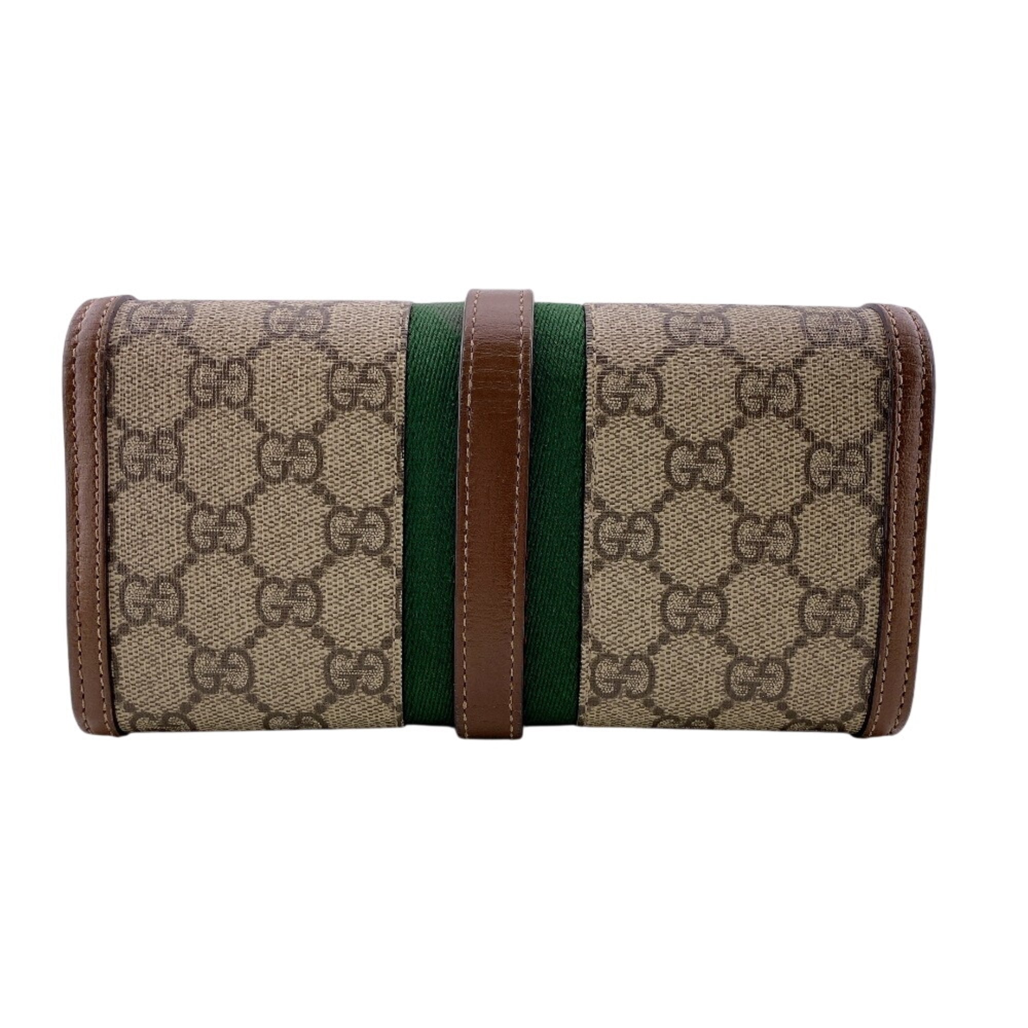 Gucci Brown Leather Long Wallet (Bi-Fold) (Pre-Owned)