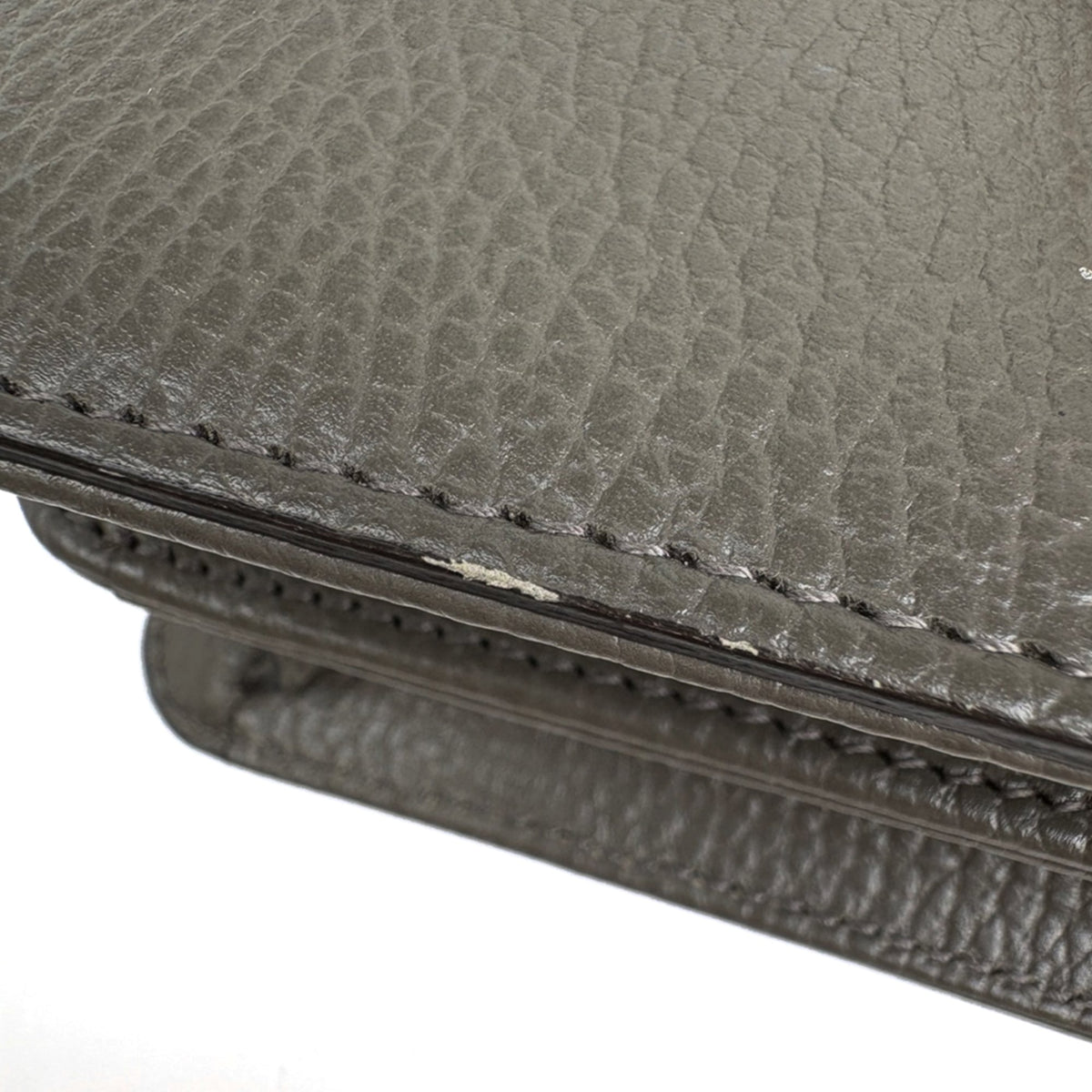 Gucci Gray Leather Shoulder Bag (Pre-Owned)