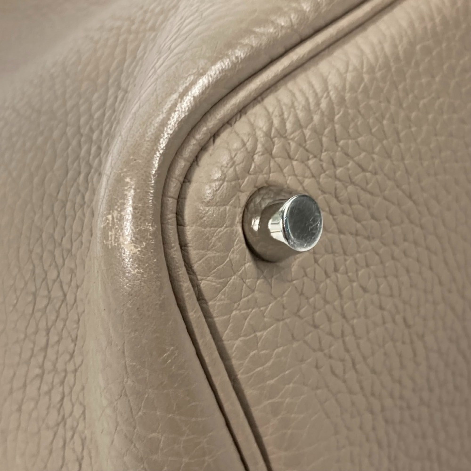 Hermes Picotin Gray Gris Tourterelle Taurillon Clemence Leather Handbag Tote Bag (Pre-Owned)