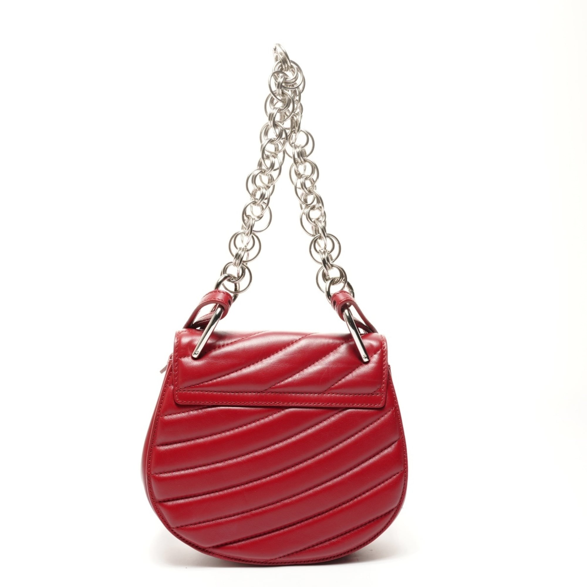 Chloé Drew Red Color Leather Shoulder Bag (Pre-Owned)