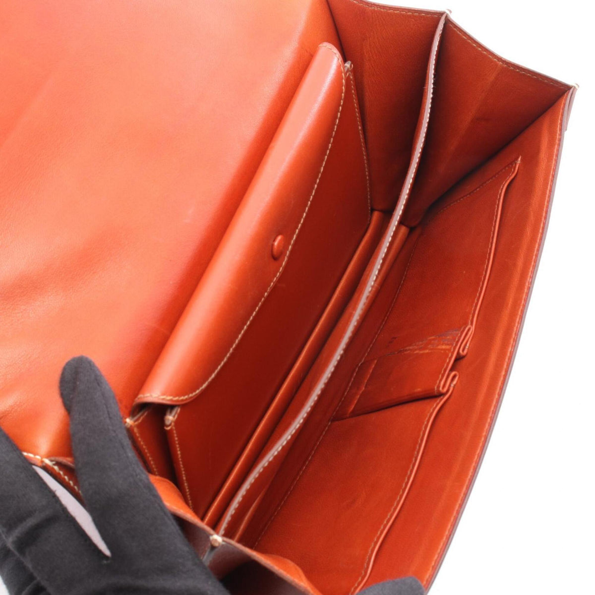 Hermes Brown Box Calf Leather Leather Handbag (Pre-Owned)