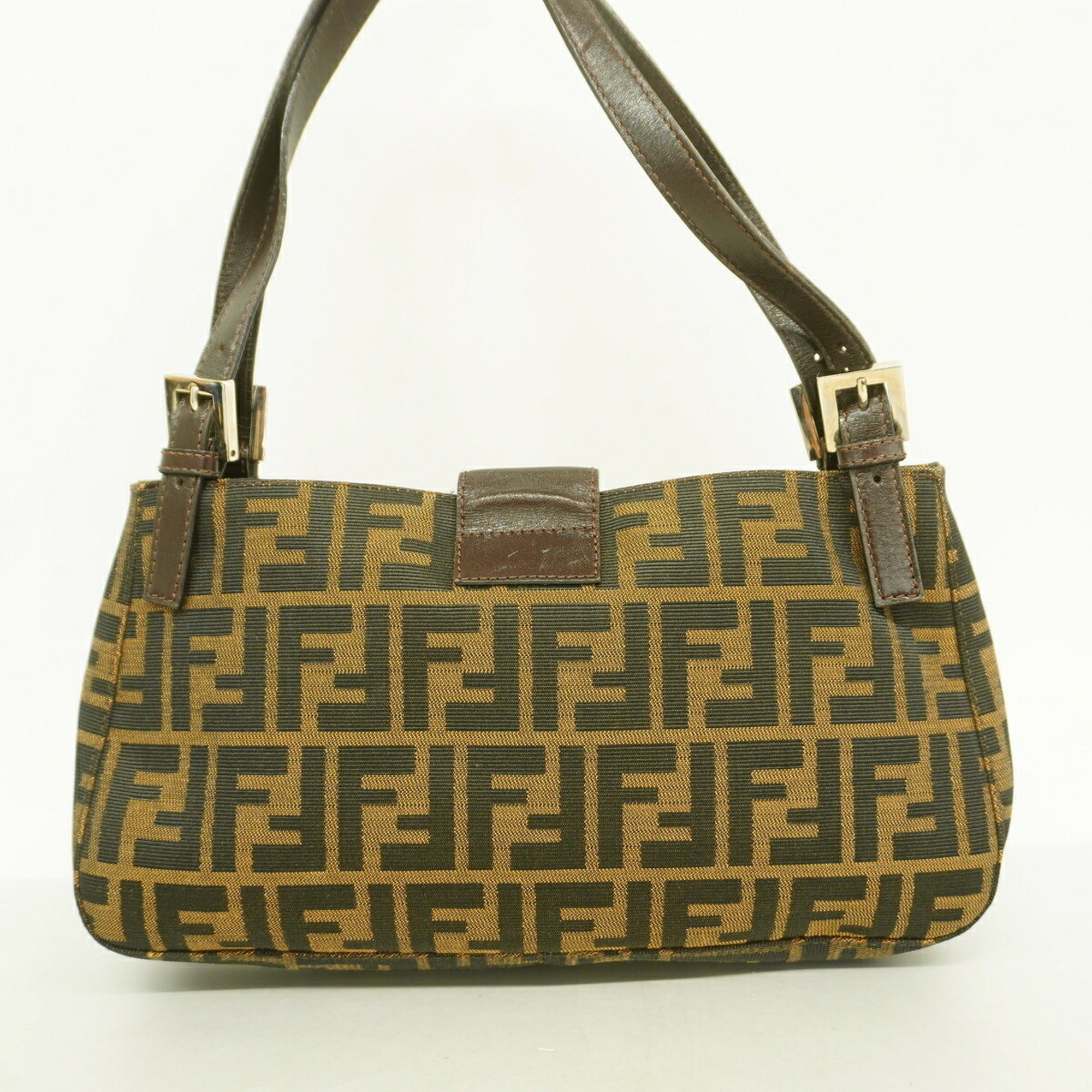 Fendi Brown Nylon Canvas Handbag (Pre-Owned)