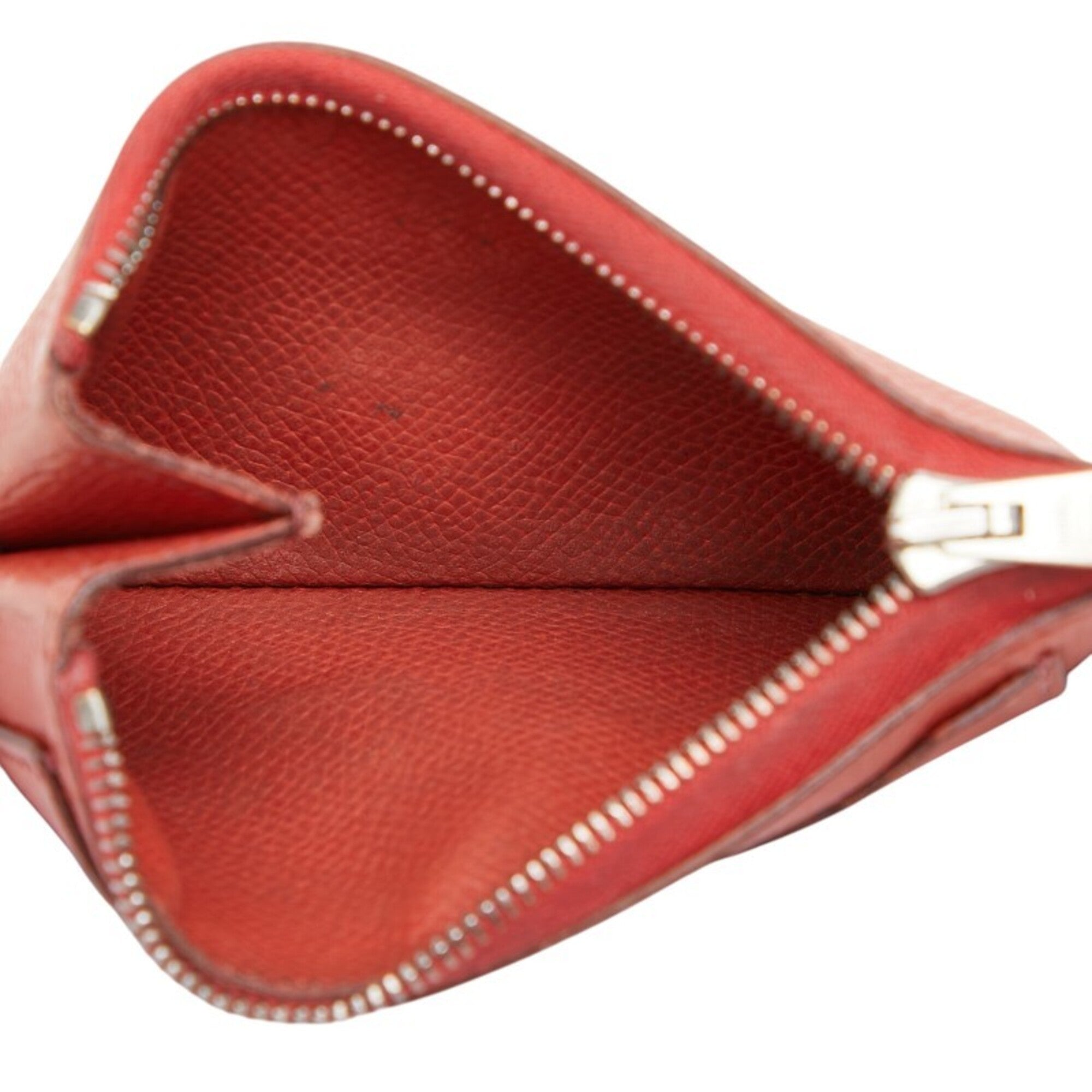 Hermes Orange Leather Coin Purse/Coin Case (Pre-Owned)