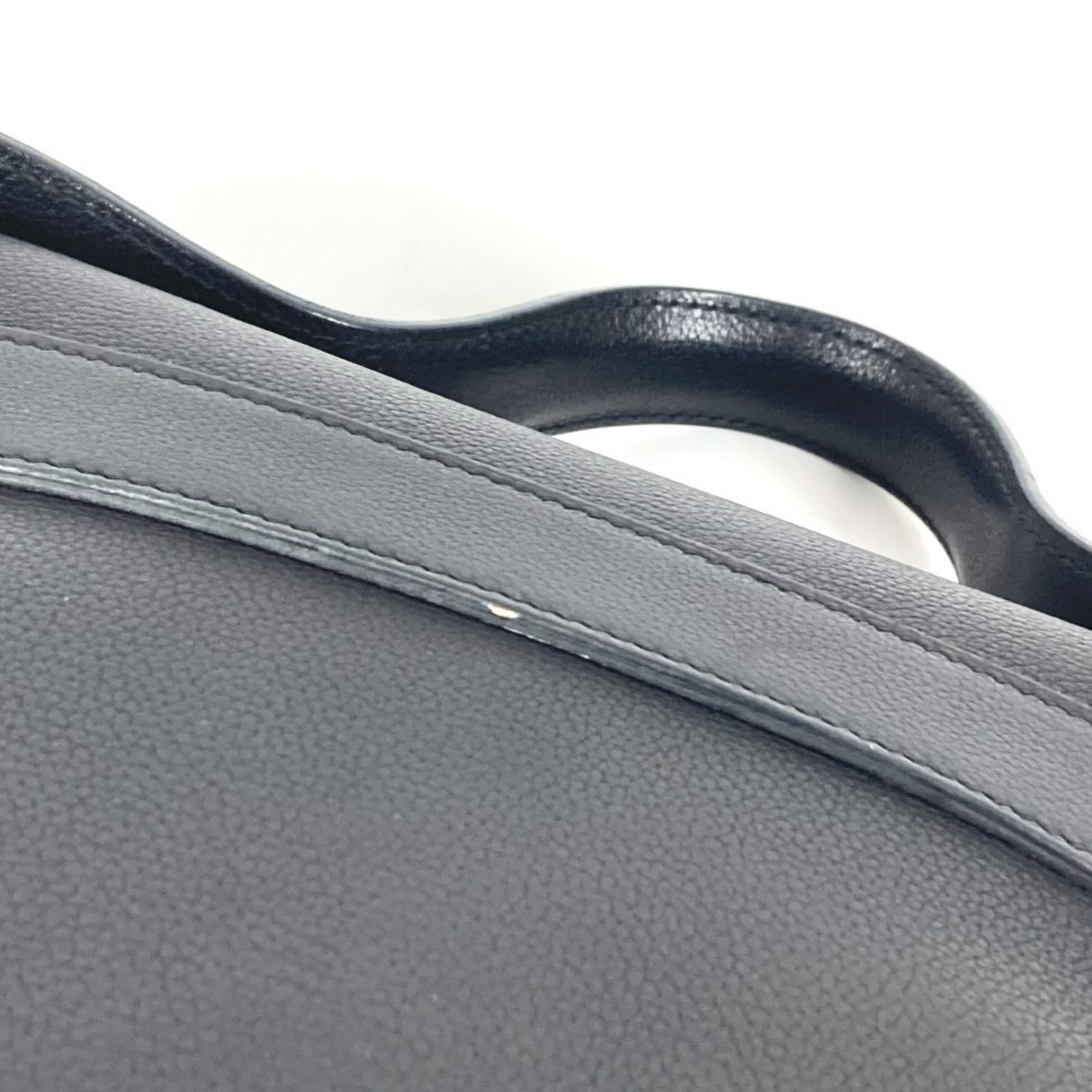 Hermes Black Leather Handbag Tote Bag (Pre-Owned)