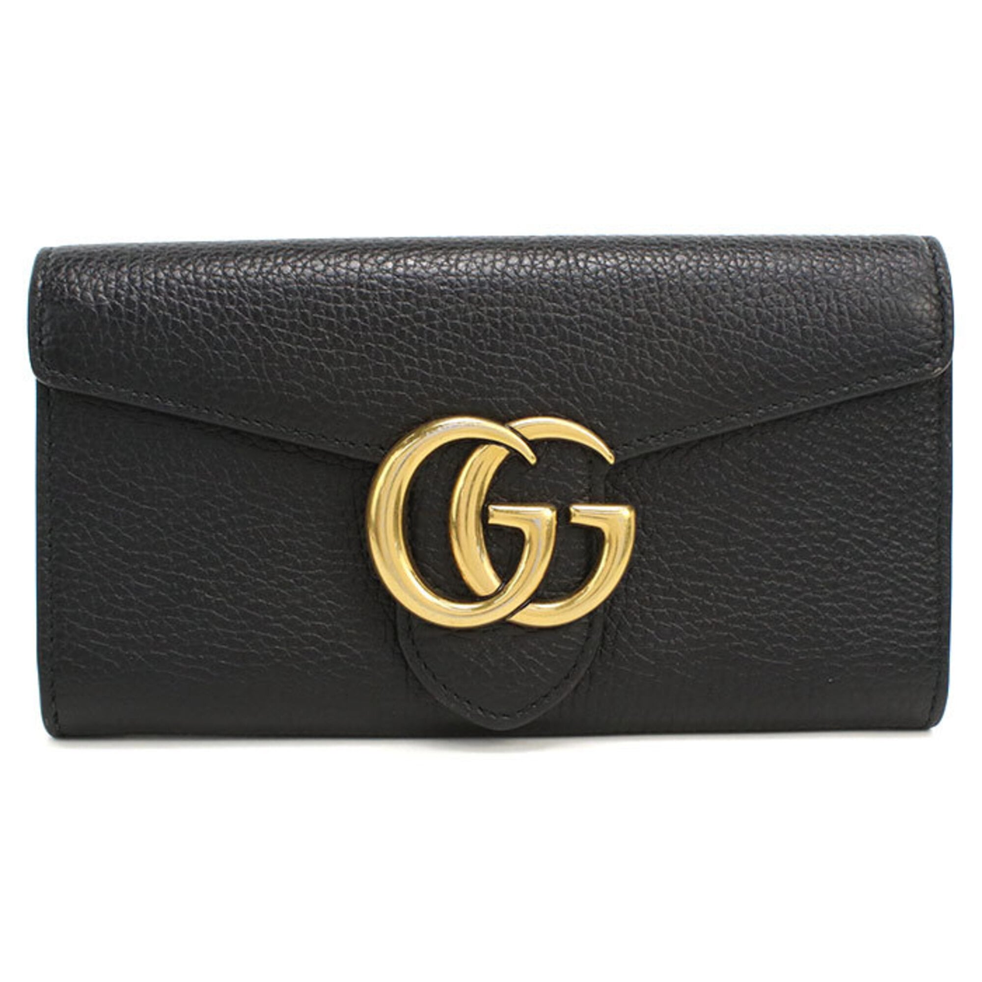 Gucci Black Leather Long Wallet (Bi-Fold) (Pre-Owned)