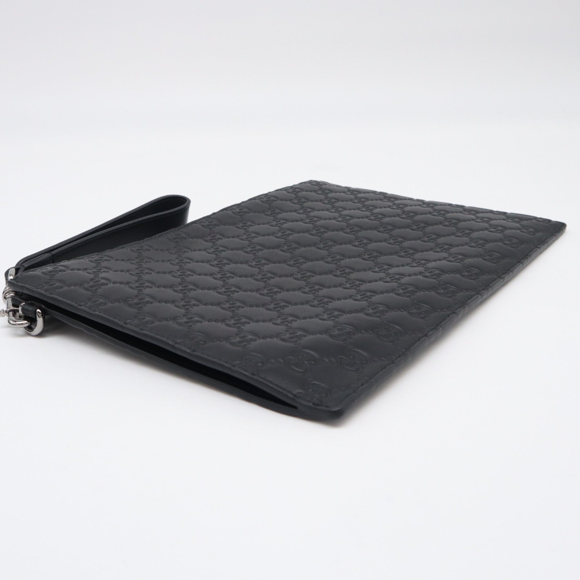 Gucci Guccissima Black Leather Clutch Bag (Pre-Owned)