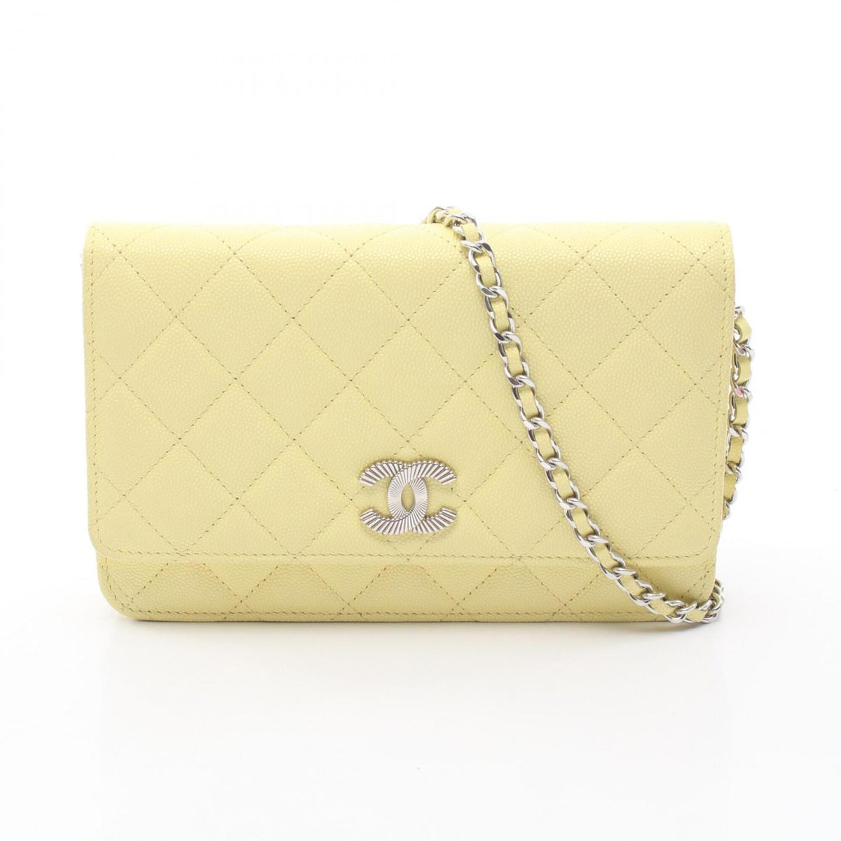 Chanel Yellow Grained Calfskin Handbag Shoulder Bag (Pre-Owned)