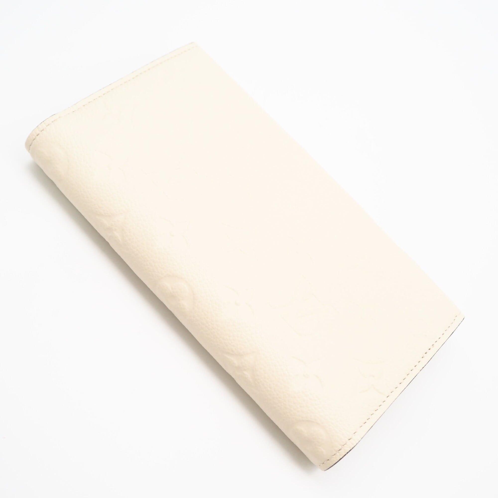 Louis Vuitton Beige Leather Long Wallet (Bi-Fold) (Pre-Owned)