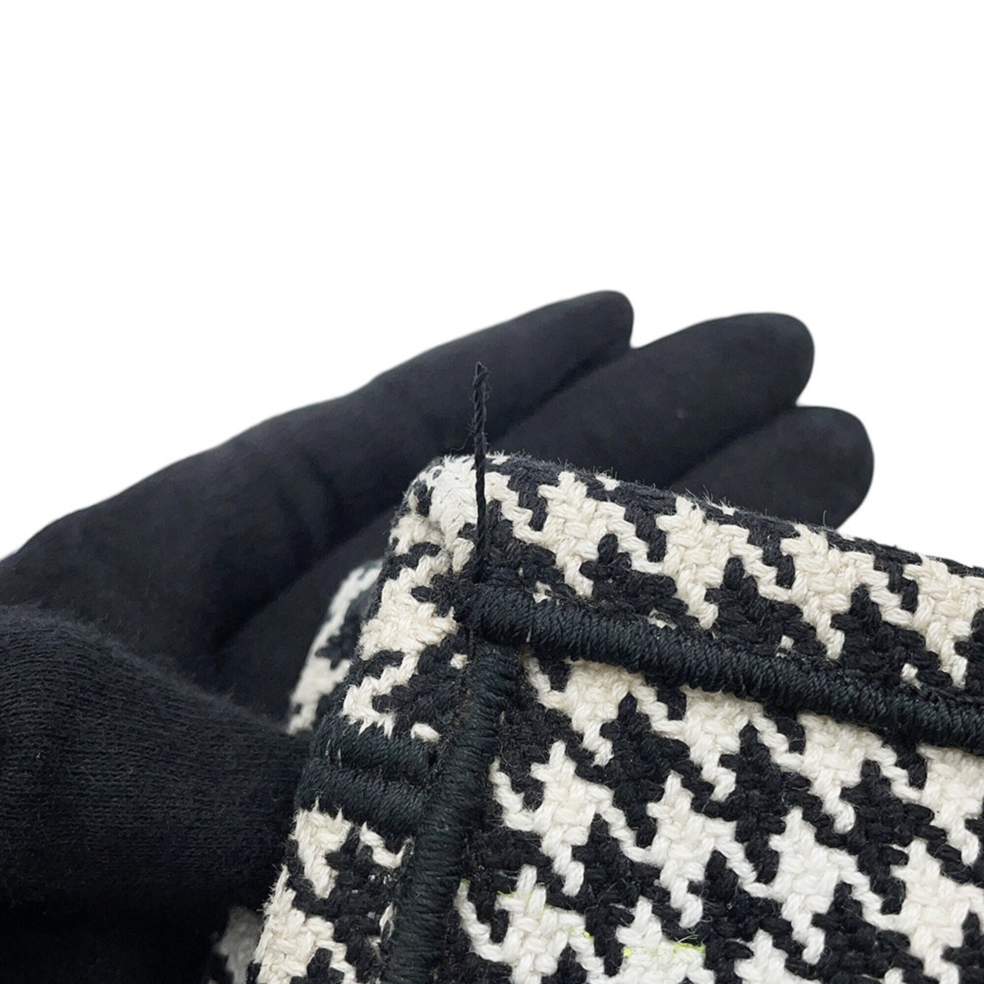 Christian Dior Black White Canvas Handbag Tote Bag (Pre-Owned)