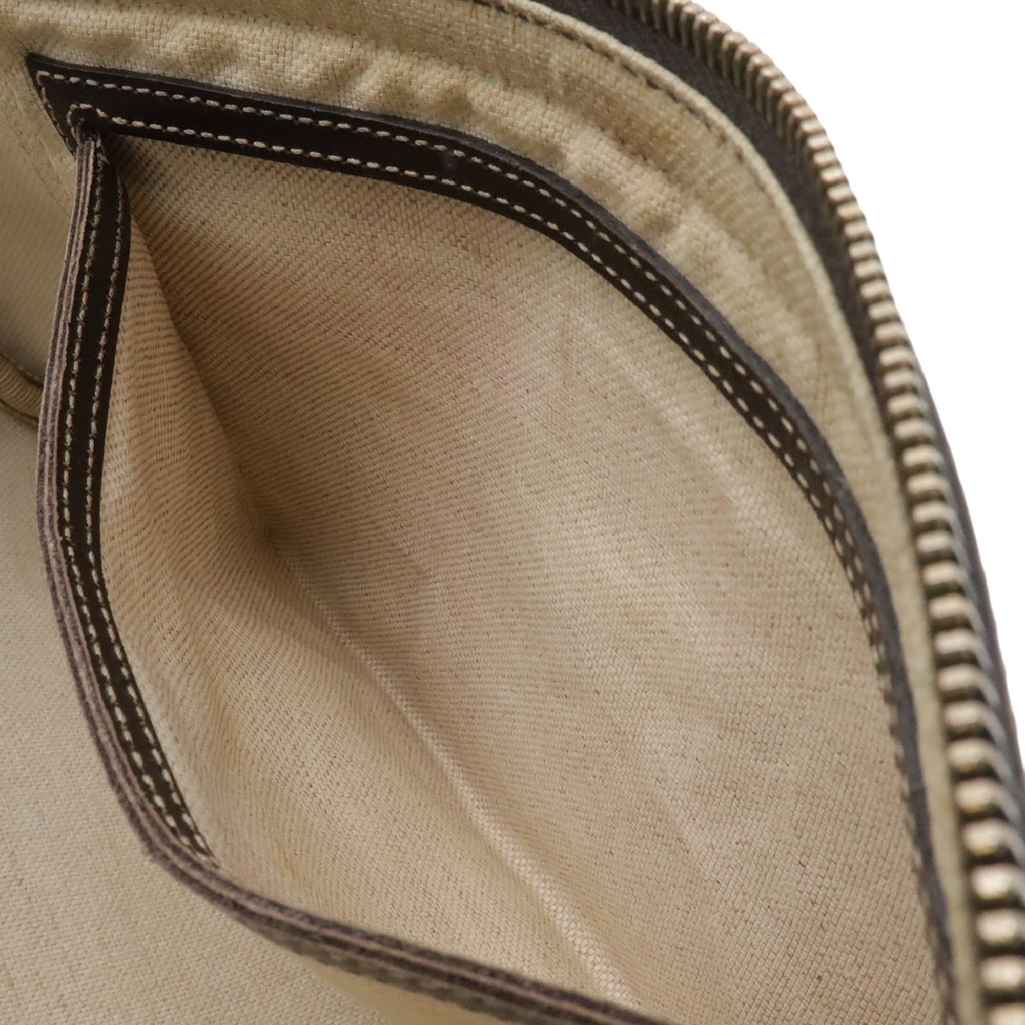 Gucci Gg Plus Beige Dark Brown Gg Supreme Leather Sling Bag (Pre-Owned)
