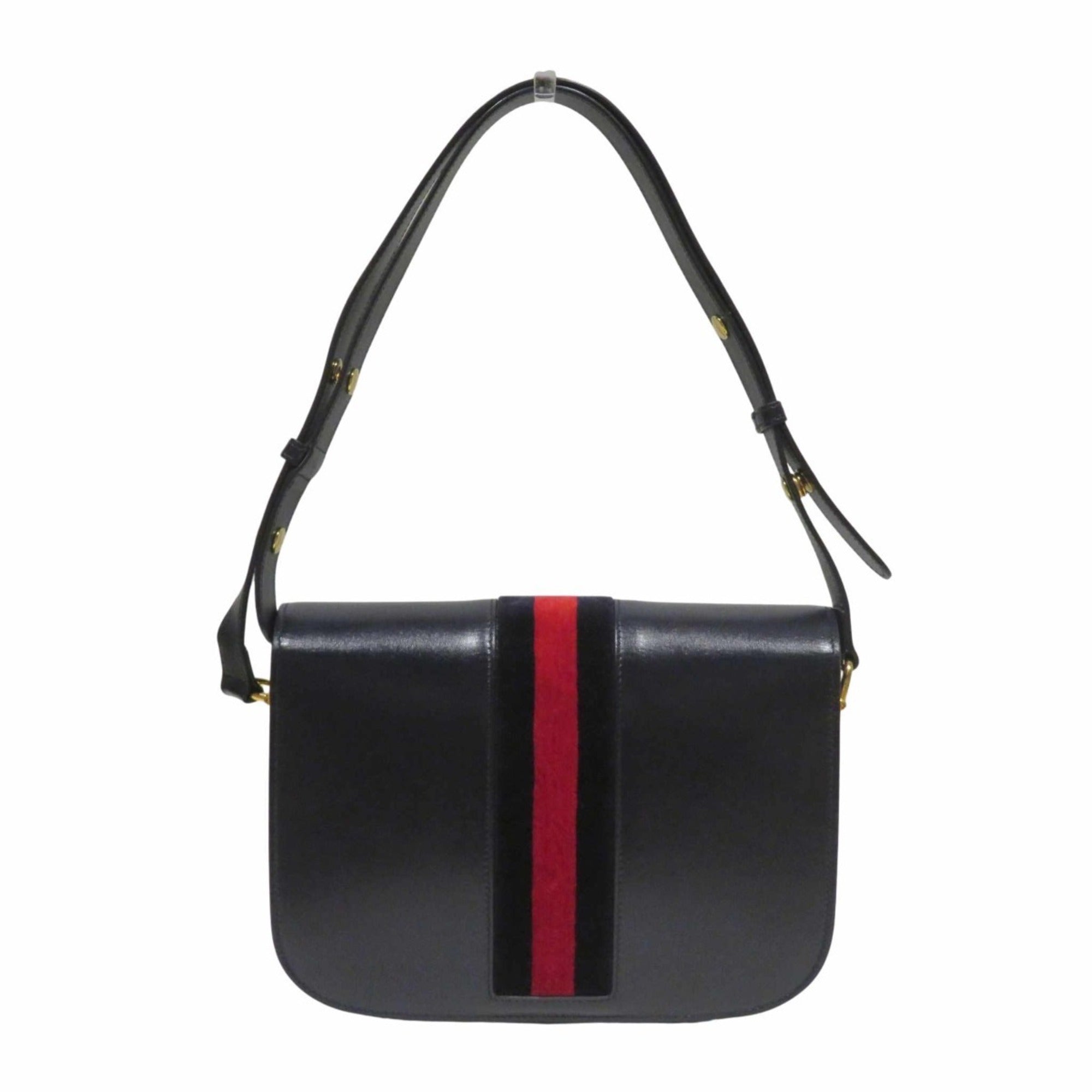 Gucci Horsebit Navy Leather Shoulder Bag (Pre-Owned)