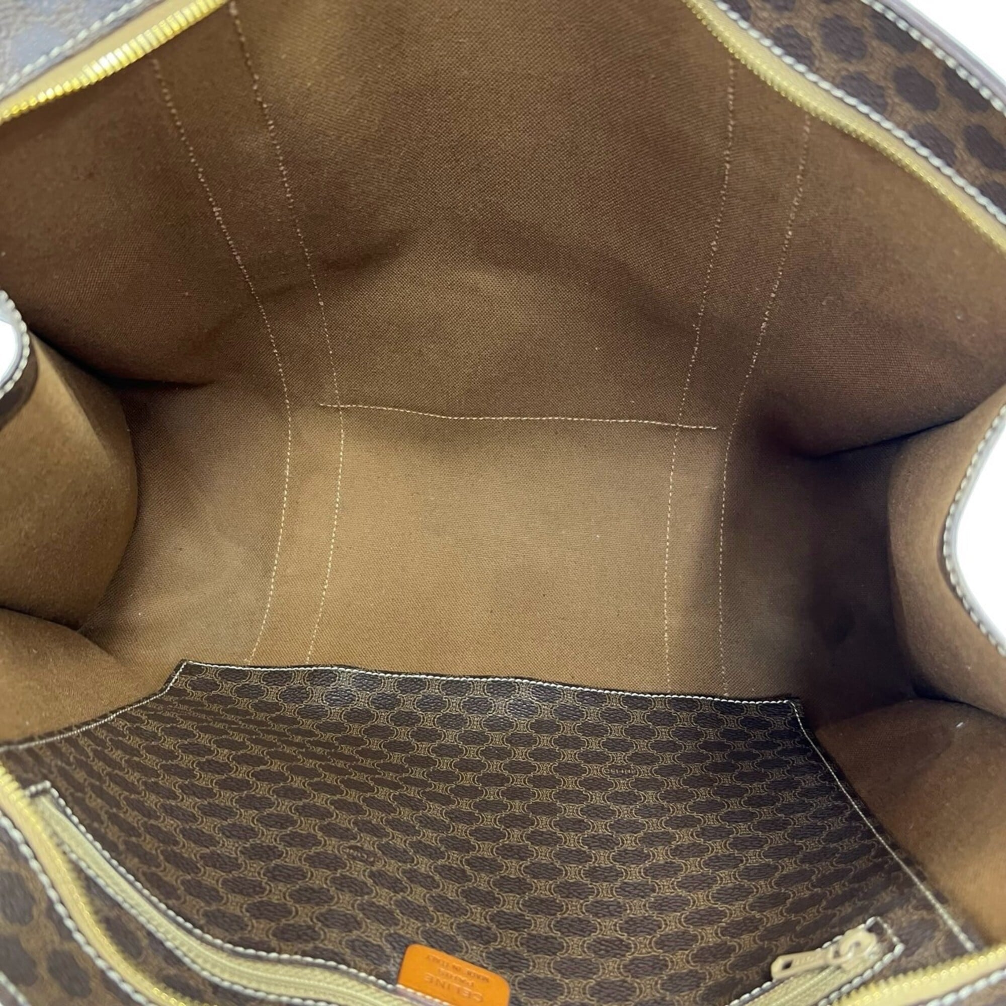 Celine Brown Leather Pvc Handbag Tote Bag (Pre-Owned)