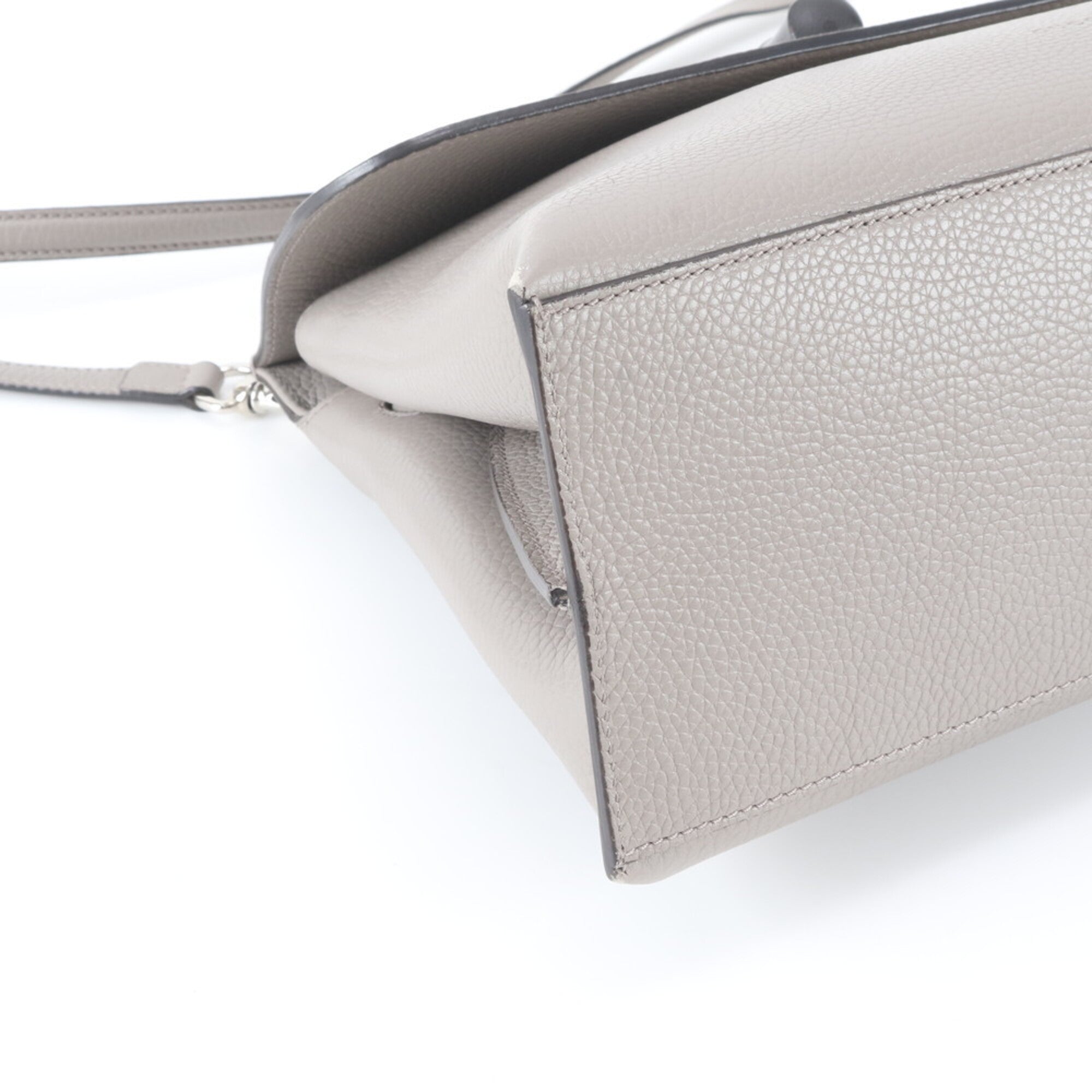 Gucci Gray Leather Handbag Shoulder Bag (Pre-Owned)