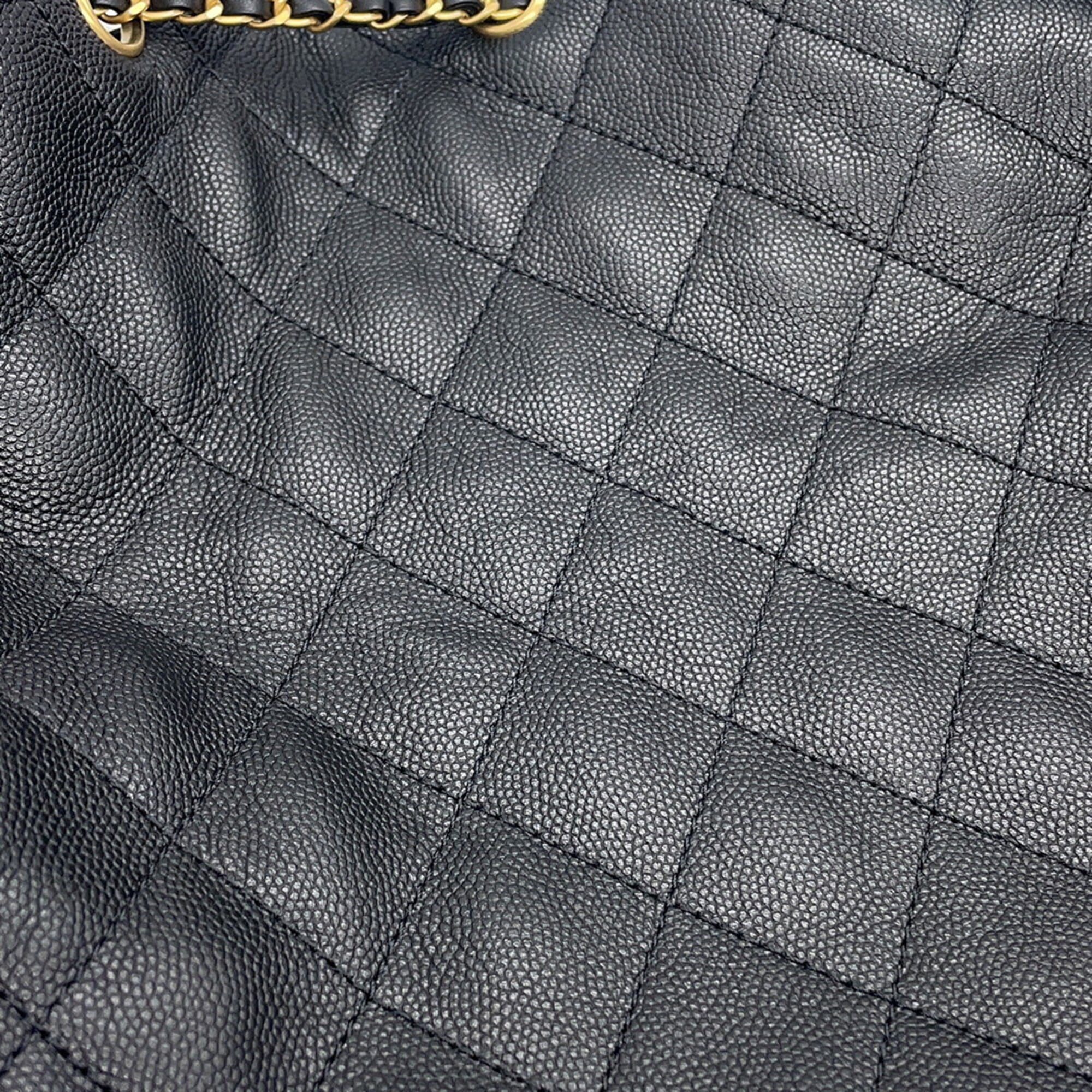 Chanel Black Grained Calfskin Handbag Shoulder Bag (Pre-Owned)