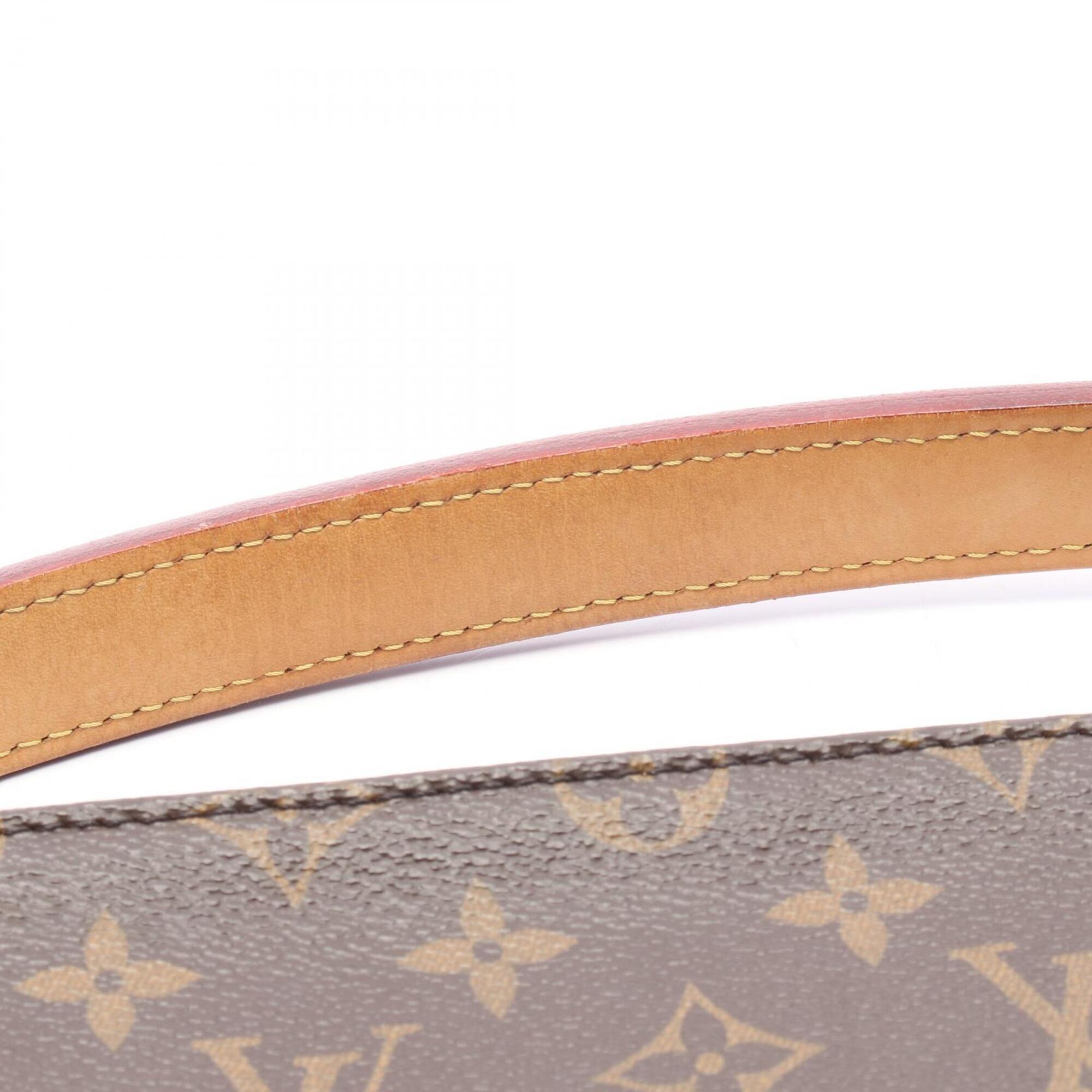 Louis Vuitton Brown Monogram Leather Handbag Shoulder Bag (Pre-Owned)