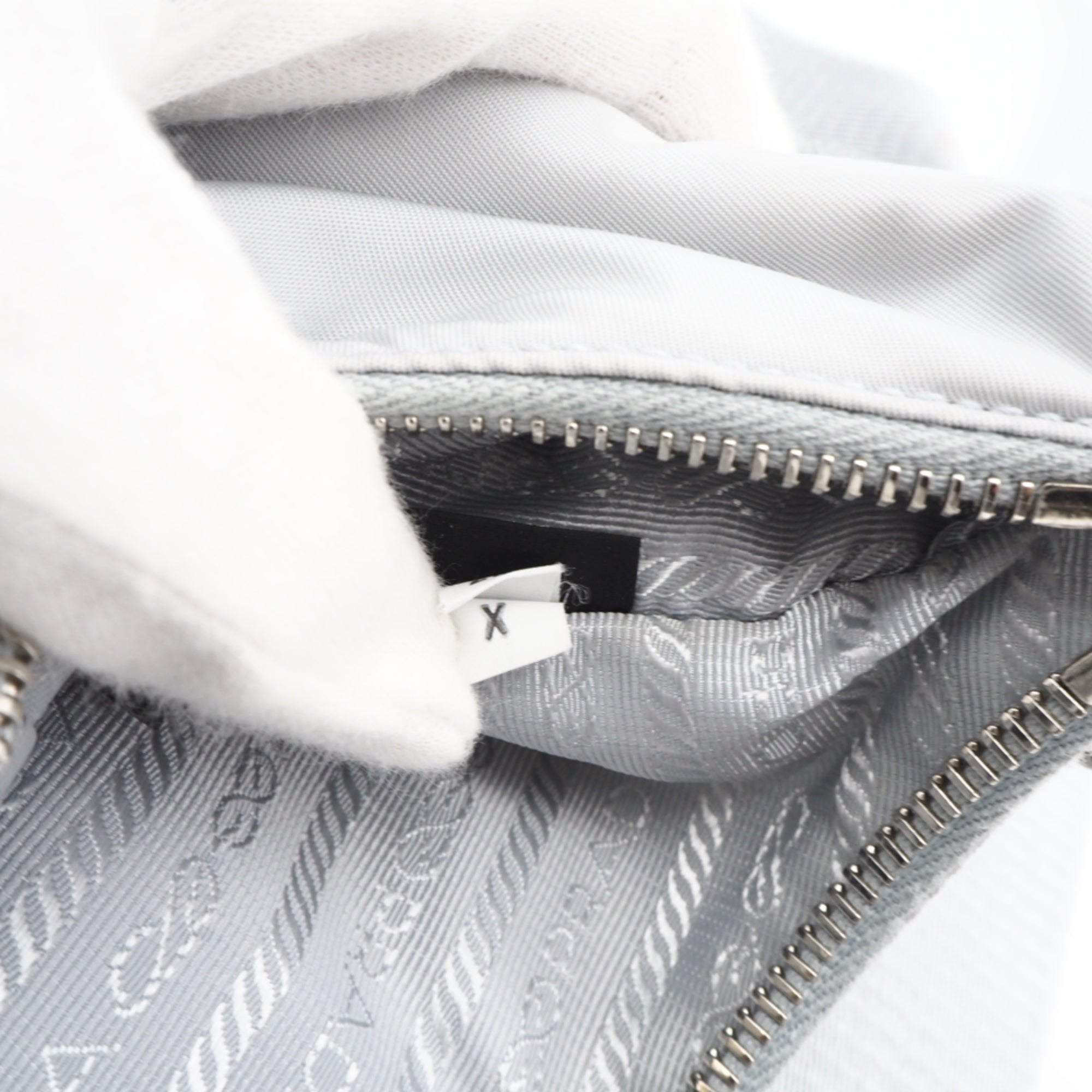 Prada Gray Nylon Shoulder Bag (Pre-Owned)