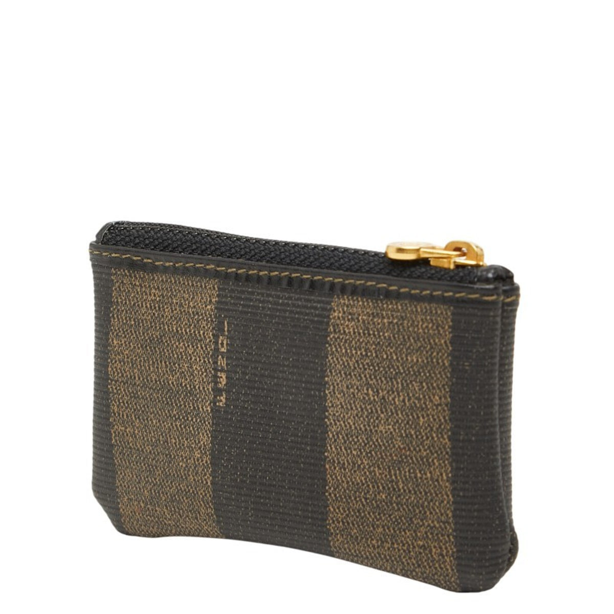 Fendi Black Brown Leather Coin Purse/Coin Case (Pre-Owned)