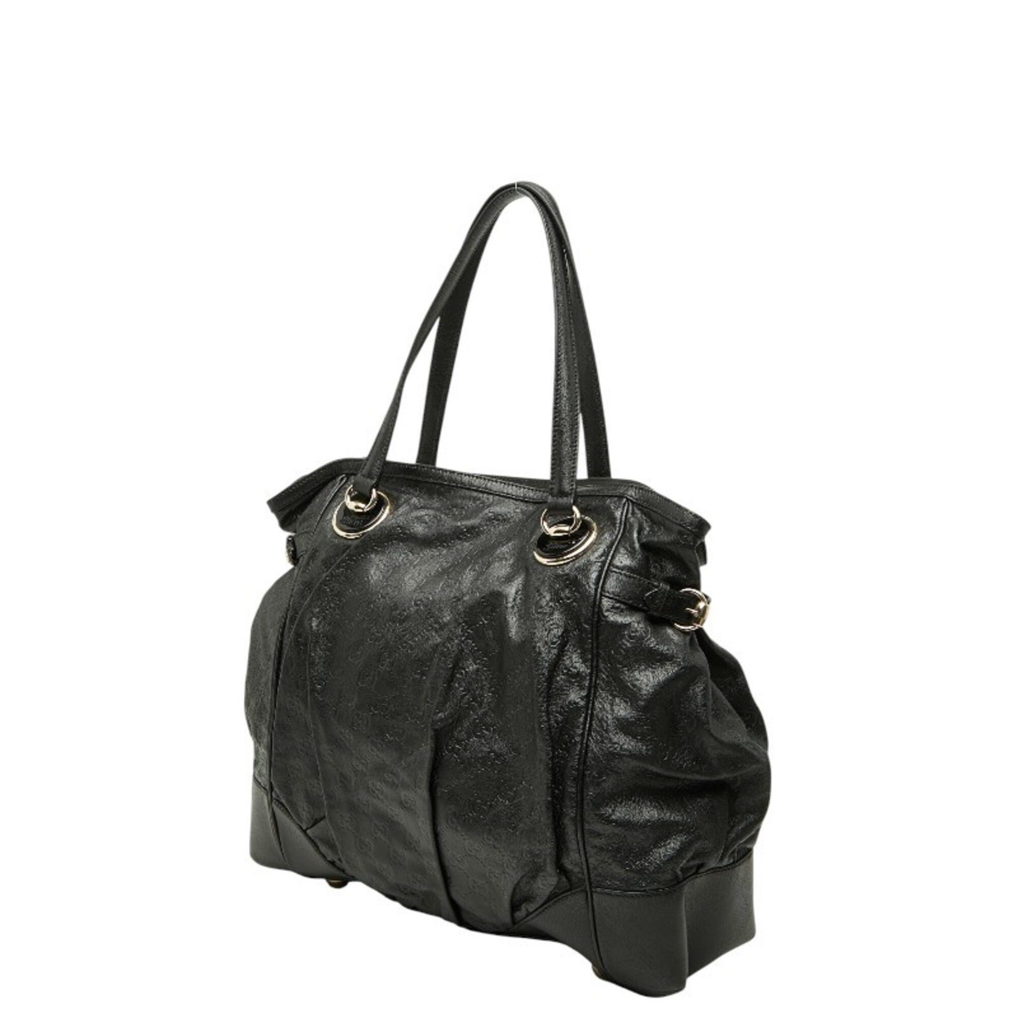Gucci Black Leather Shoulder Bag Tote Bag (Pre-Owned)