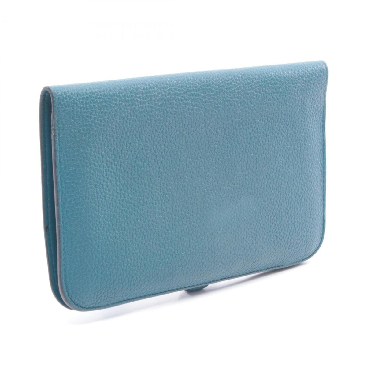 Hermes Green Taurillon Clemence Leather Long Wallet (Bi-Fold) (Pre-Owned)