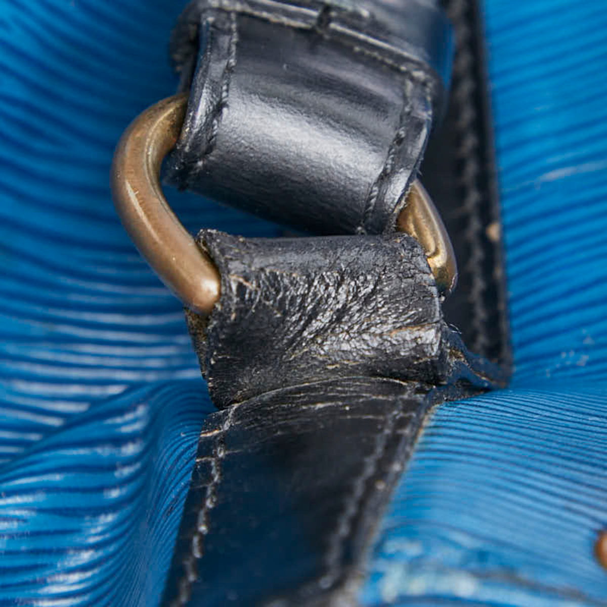 Louis Vuitton Noir Toledo Blue Leather Shoulder Bag (Pre-Owned)