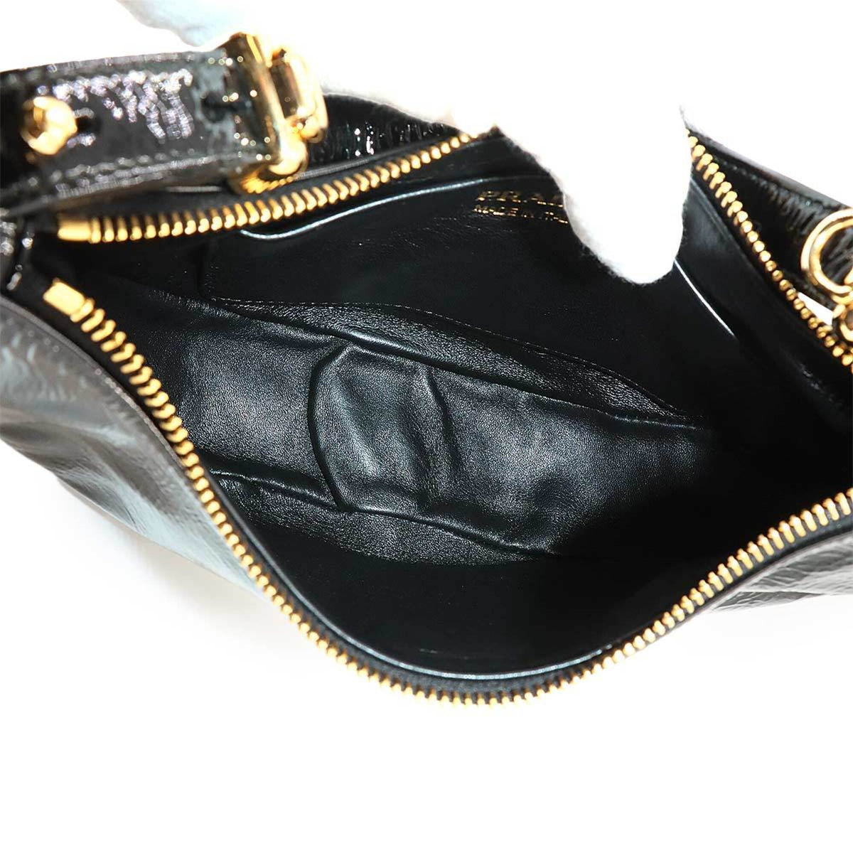 Prada Black Nero Patent Leather Handbag Shoulder Bag (Pre-Owned)