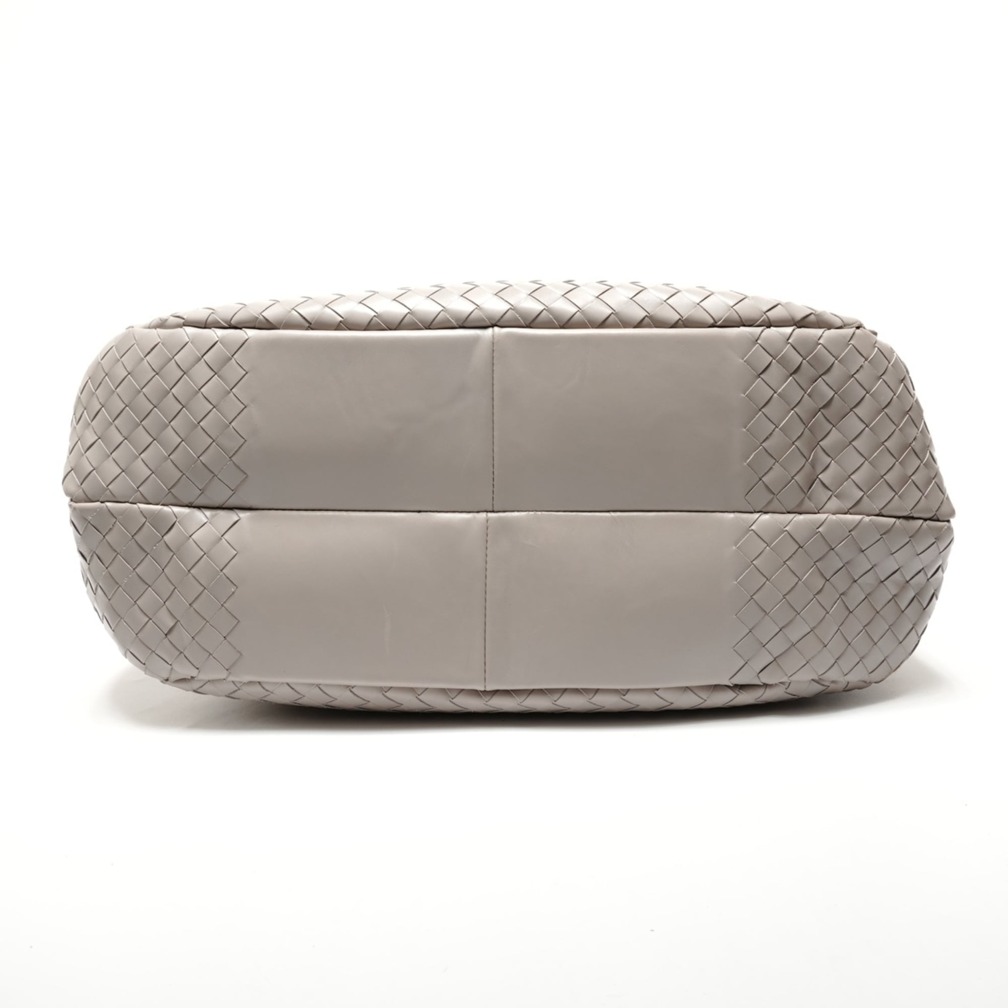 Bottega Veneta Intrecciato Gray Shoulder Bag (Pre-Owned)