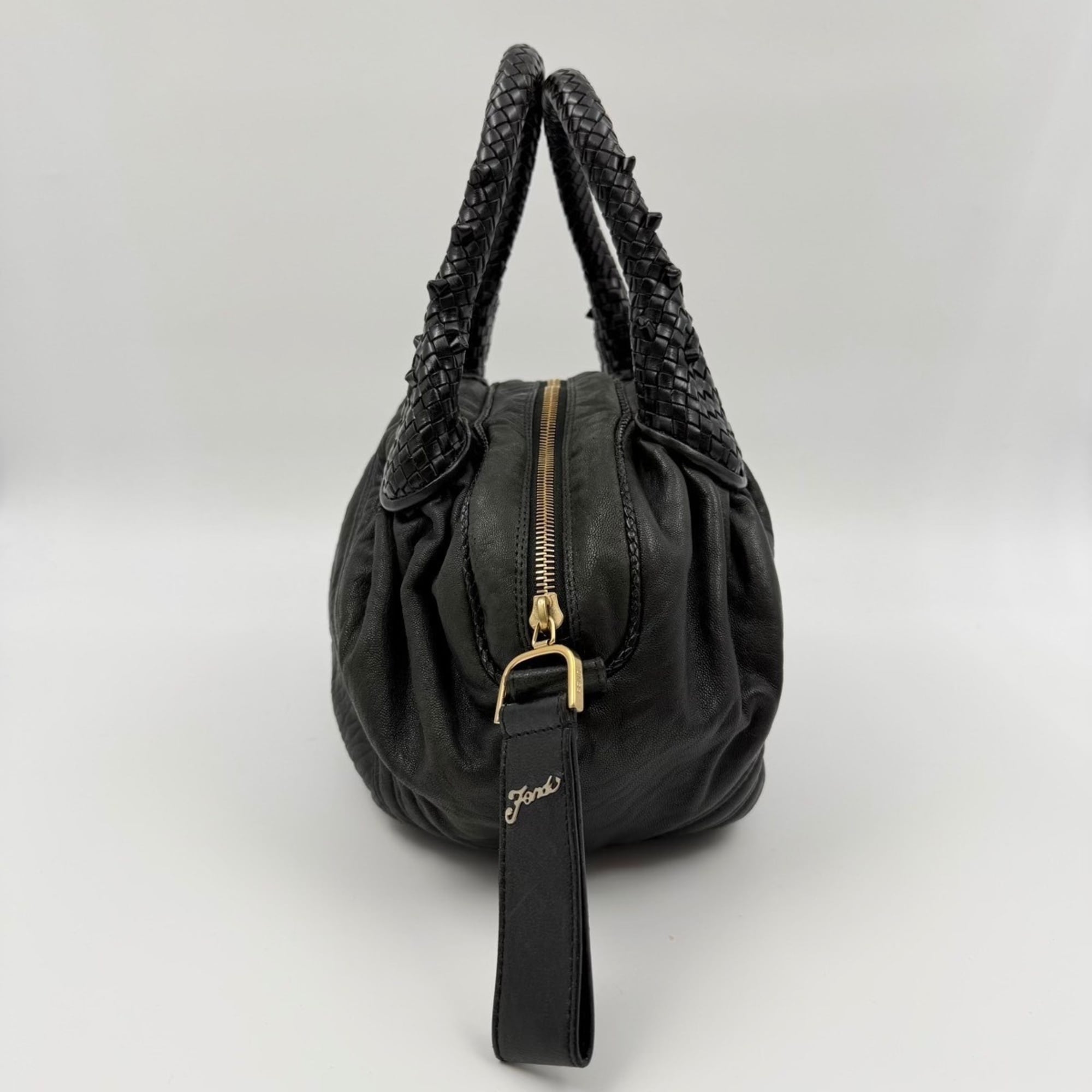 Fendi Zucca Black Zucca Handbag (Pre-Owned)