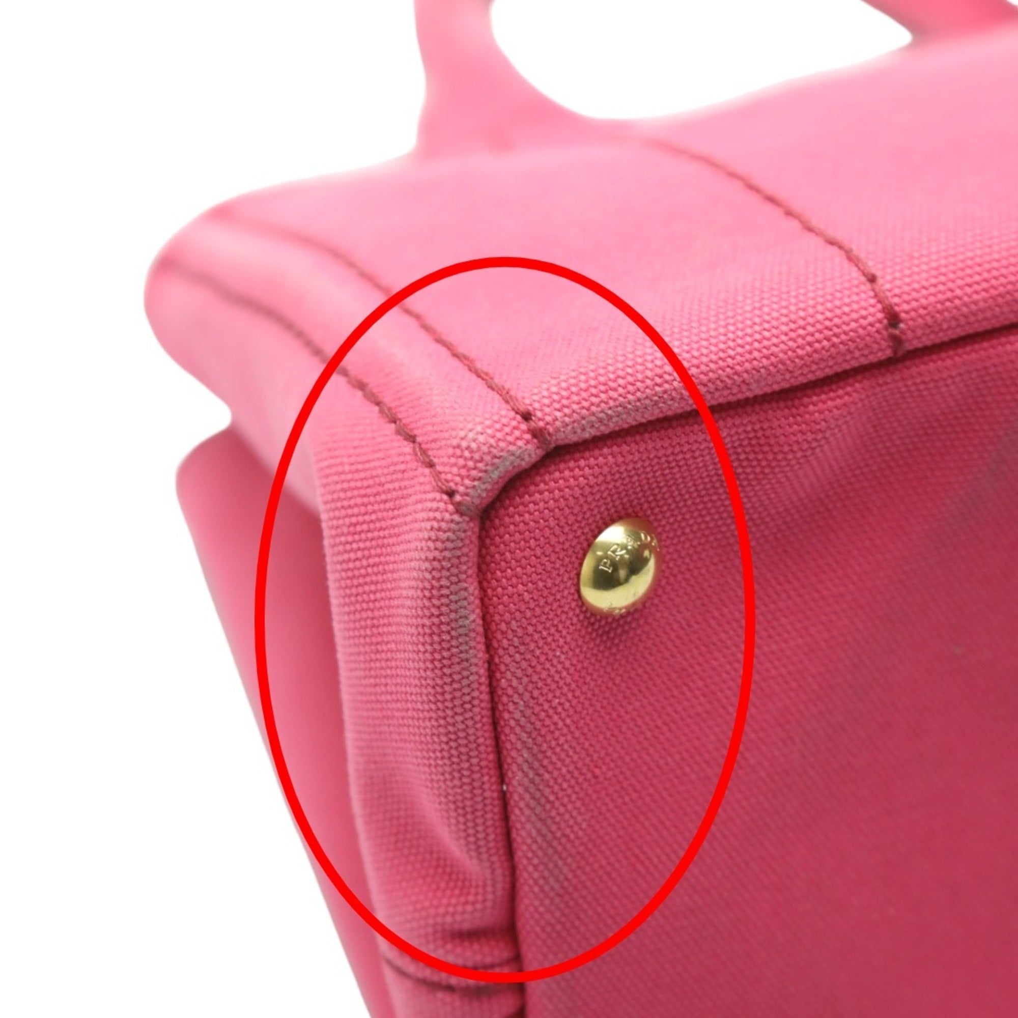 Prada Canapa Pink Cotton Canvas Tote Bag (Pre-Owned)