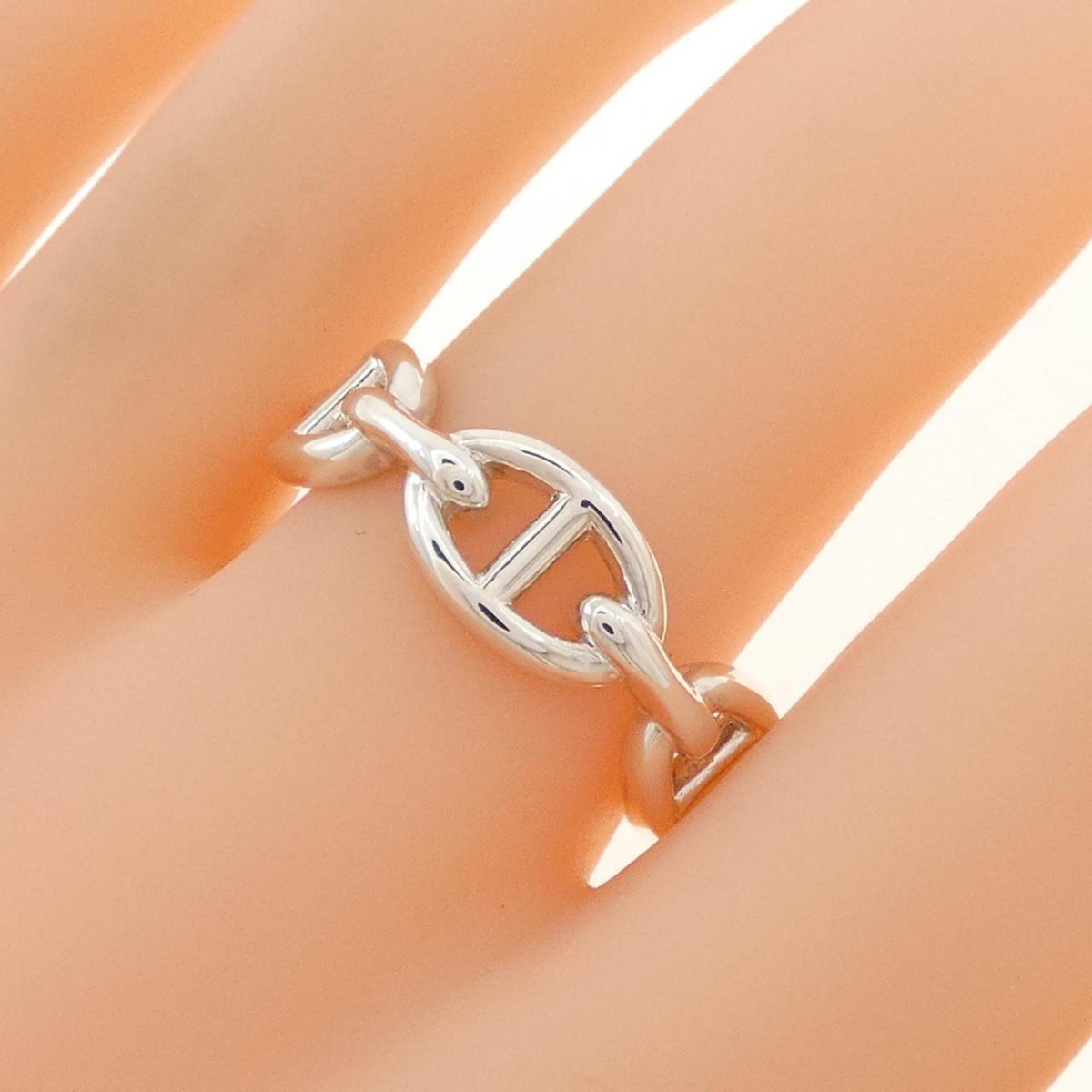 Hermes Silver 925 Band Ring (Pre-Owned)