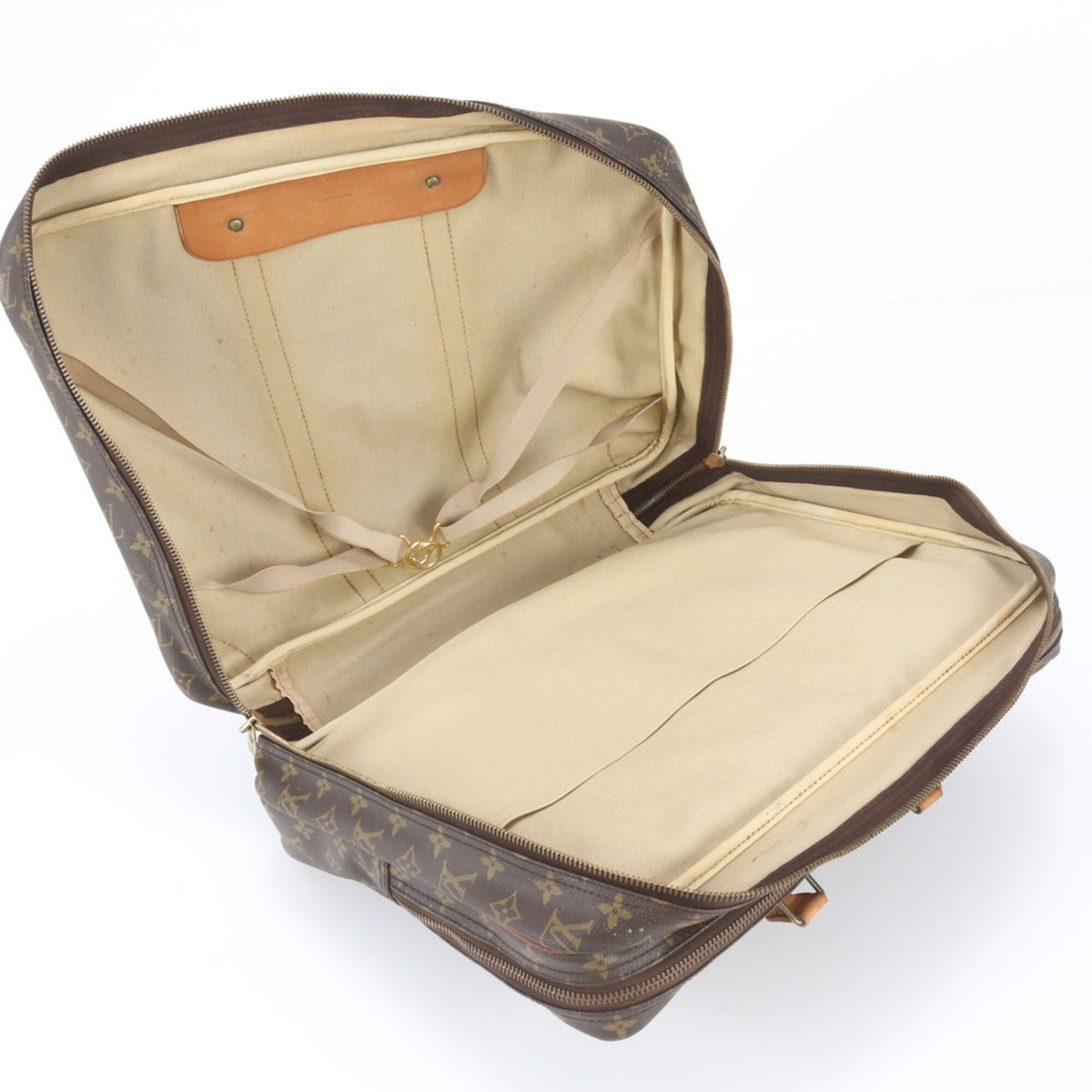 Louis Vuitton Brown Leather Coated Canvas Boston Bag Tote Bag (Pre-Owned)