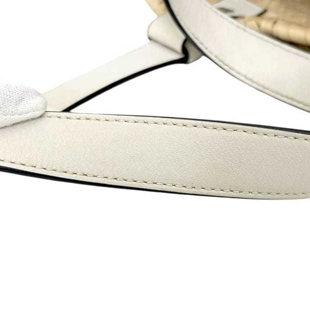 Loewe Beige White Raffia Leather Basket Handbag (Pre-Owned)