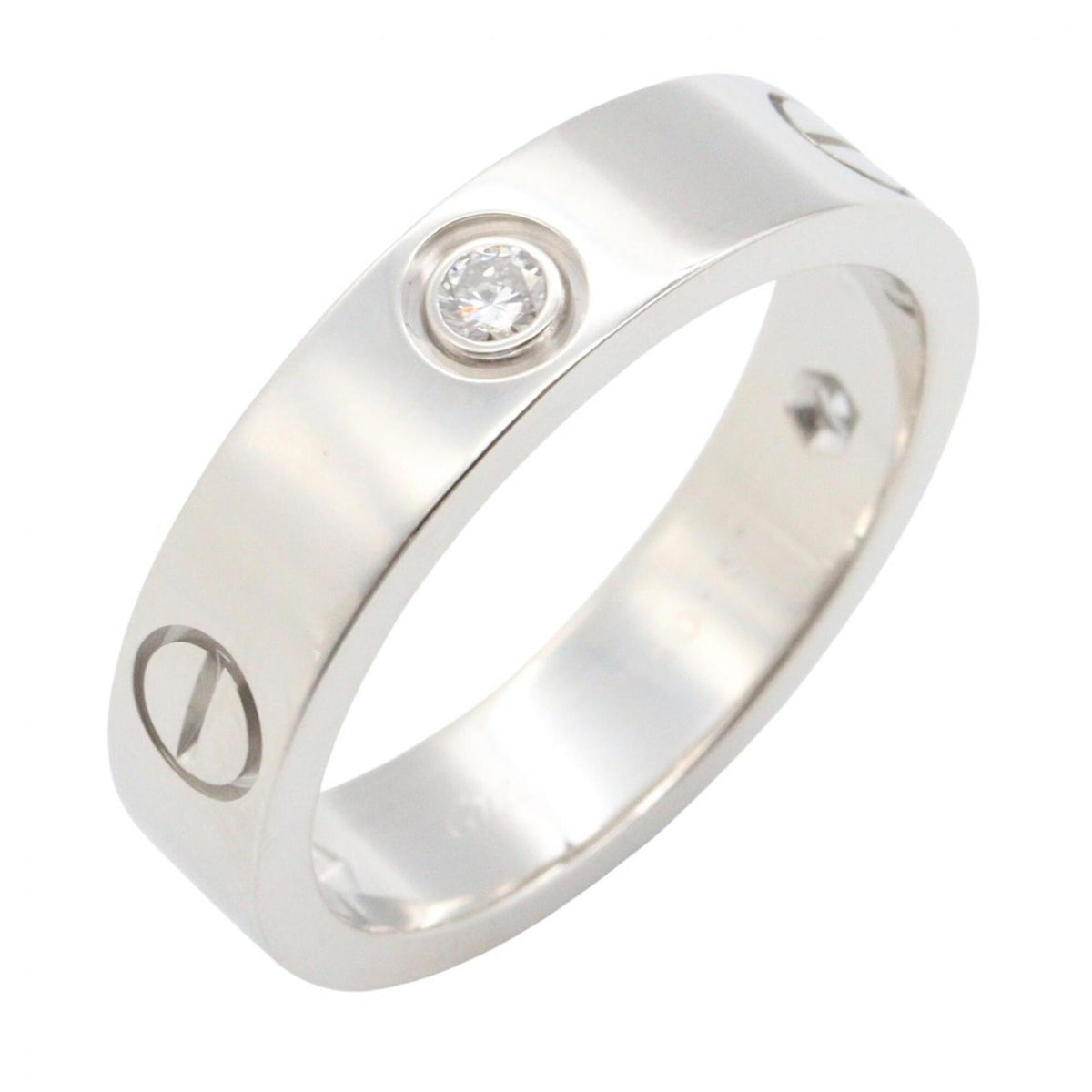 Cartier Silver Clear Band Ring (Pre-Owned)