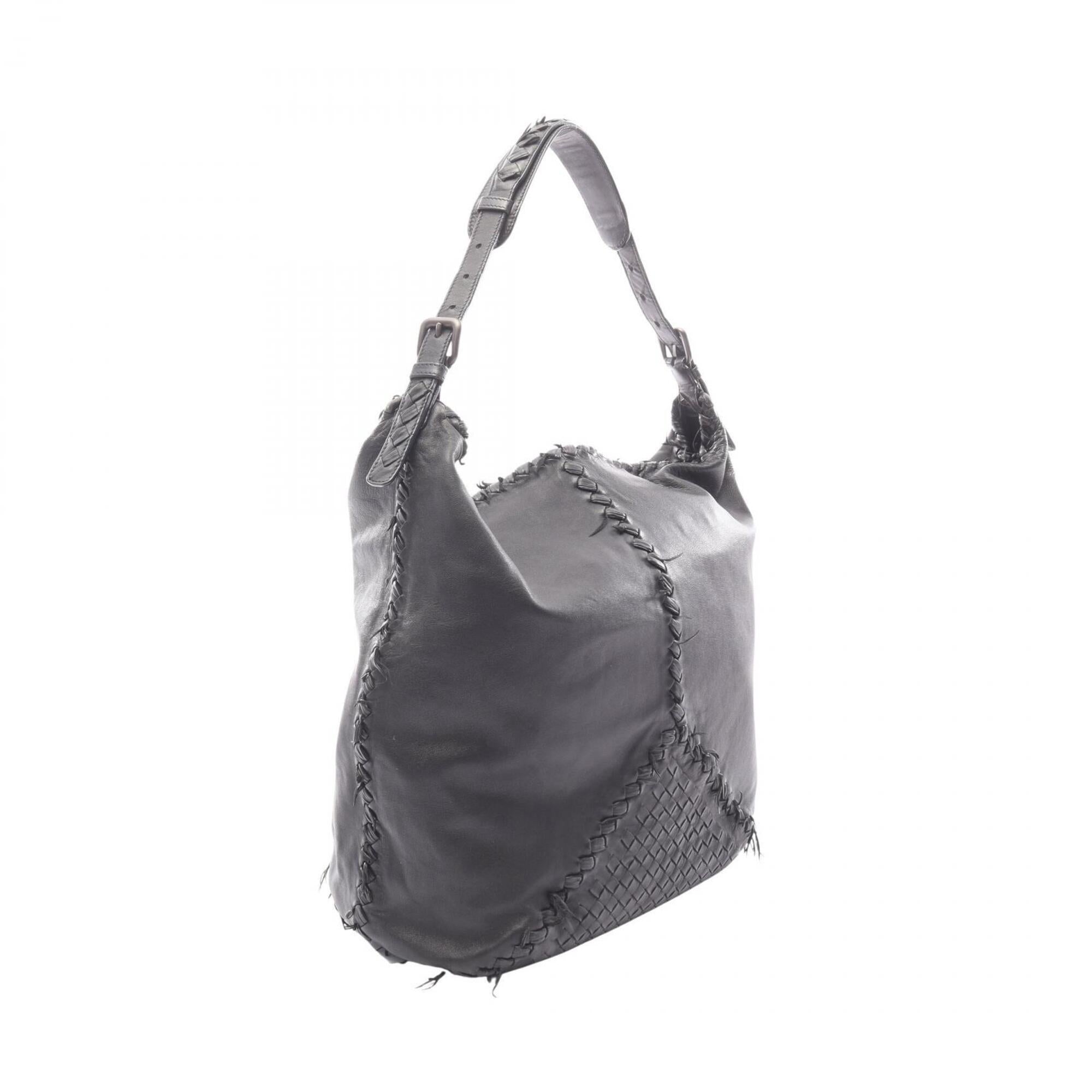 Bottega Veneta Black Intrecciato Handbag Tote Bag (Pre-Owned)
