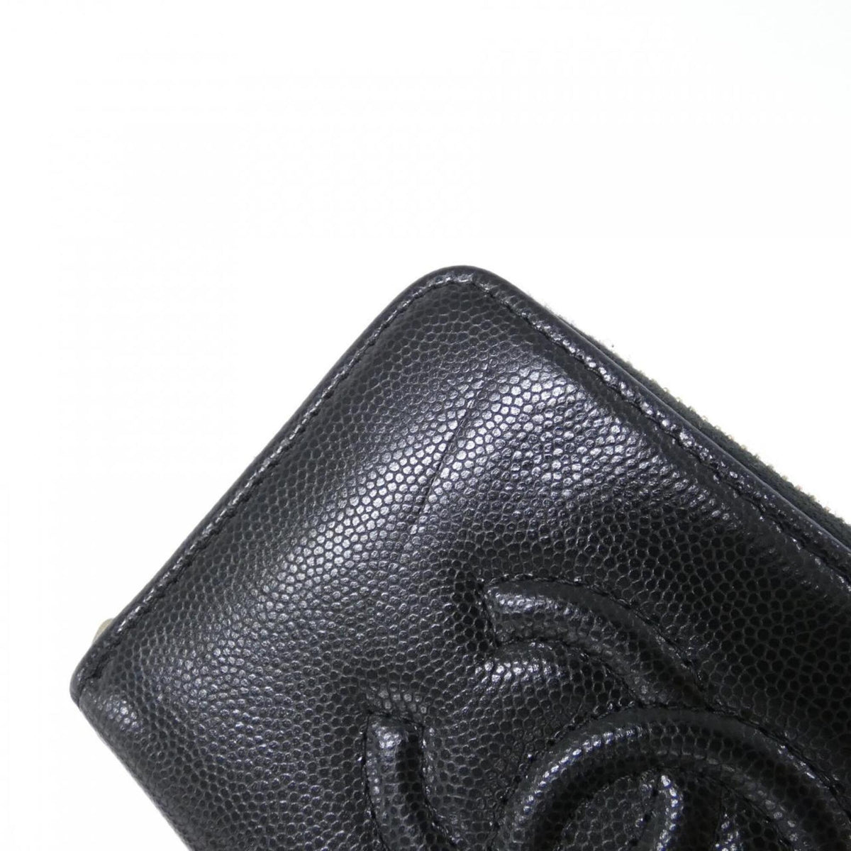 Chanel Black Grained Calfskin Coin Purse/Coin Case (Pre-Owned)