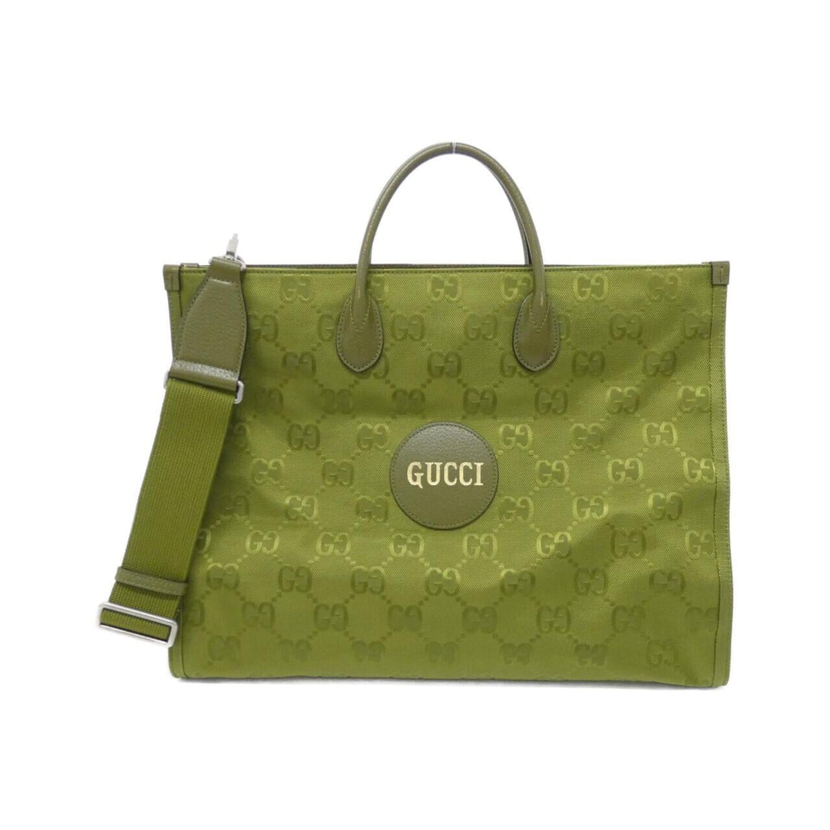 Gucci Green Nylon Leather Handbag (Pre-Owned)