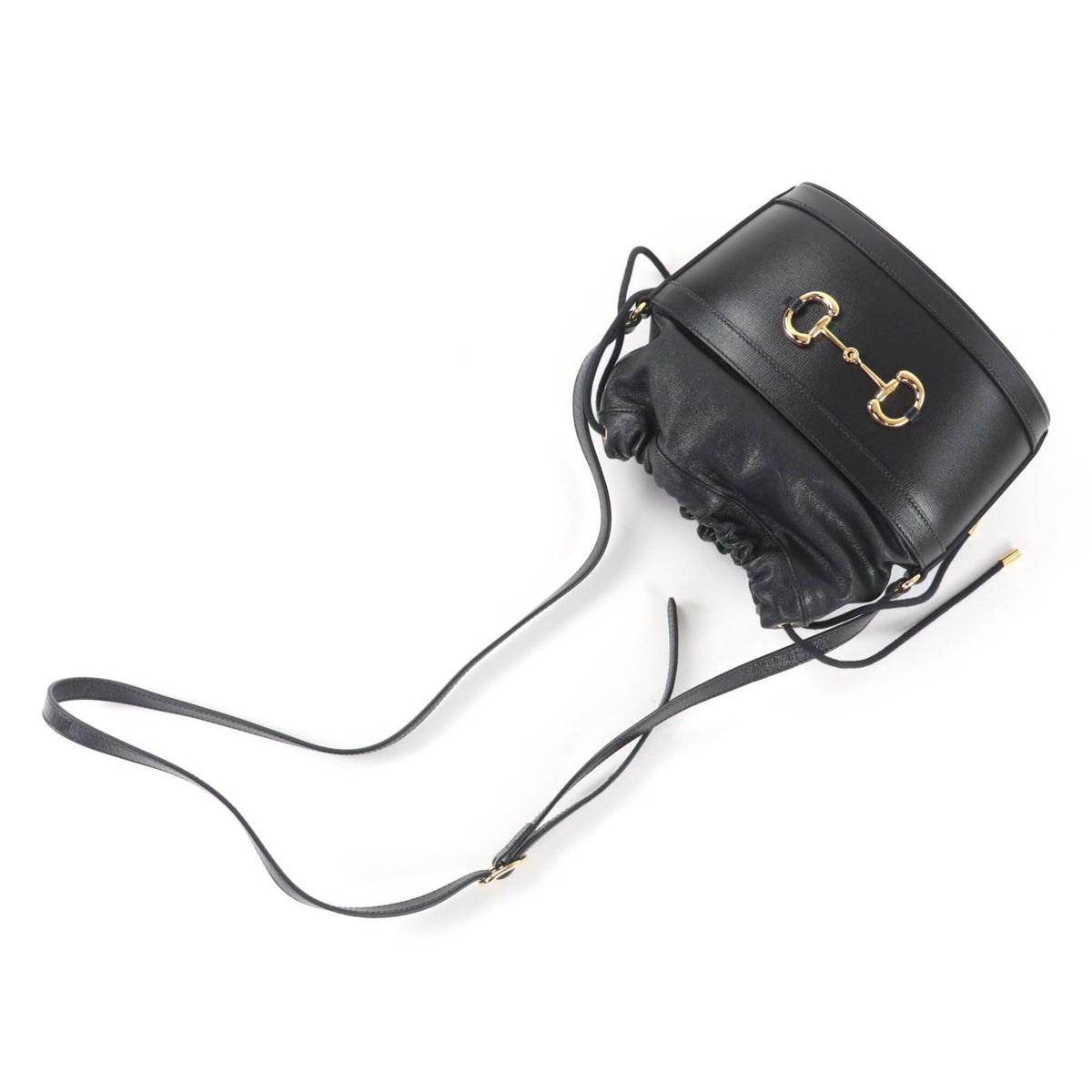 Gucci Horsebit Black Leather Shoulder Bag (Pre-Owned)