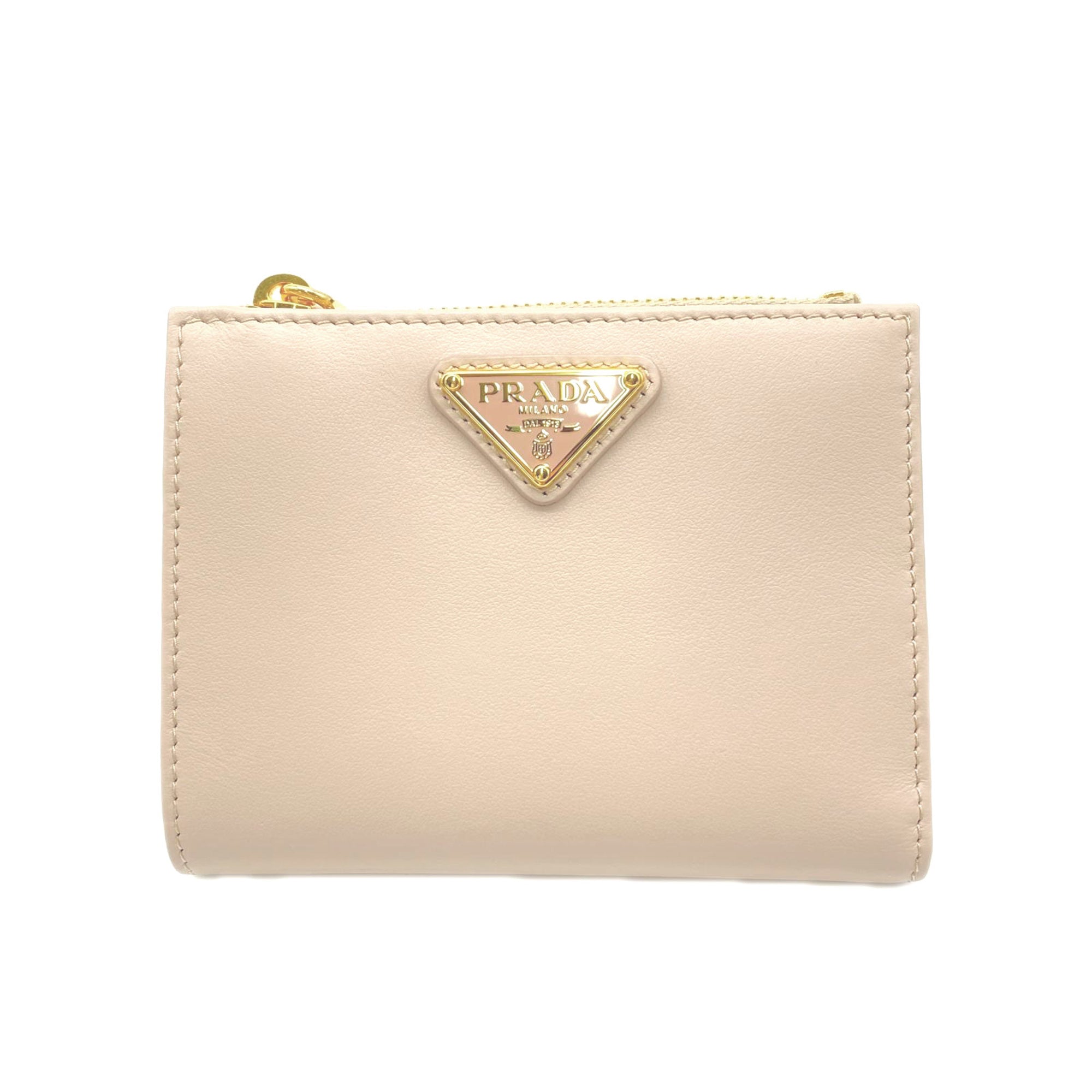 Prada Beige Leather Wallet (Bi-Fold) (Pre-Owned)
