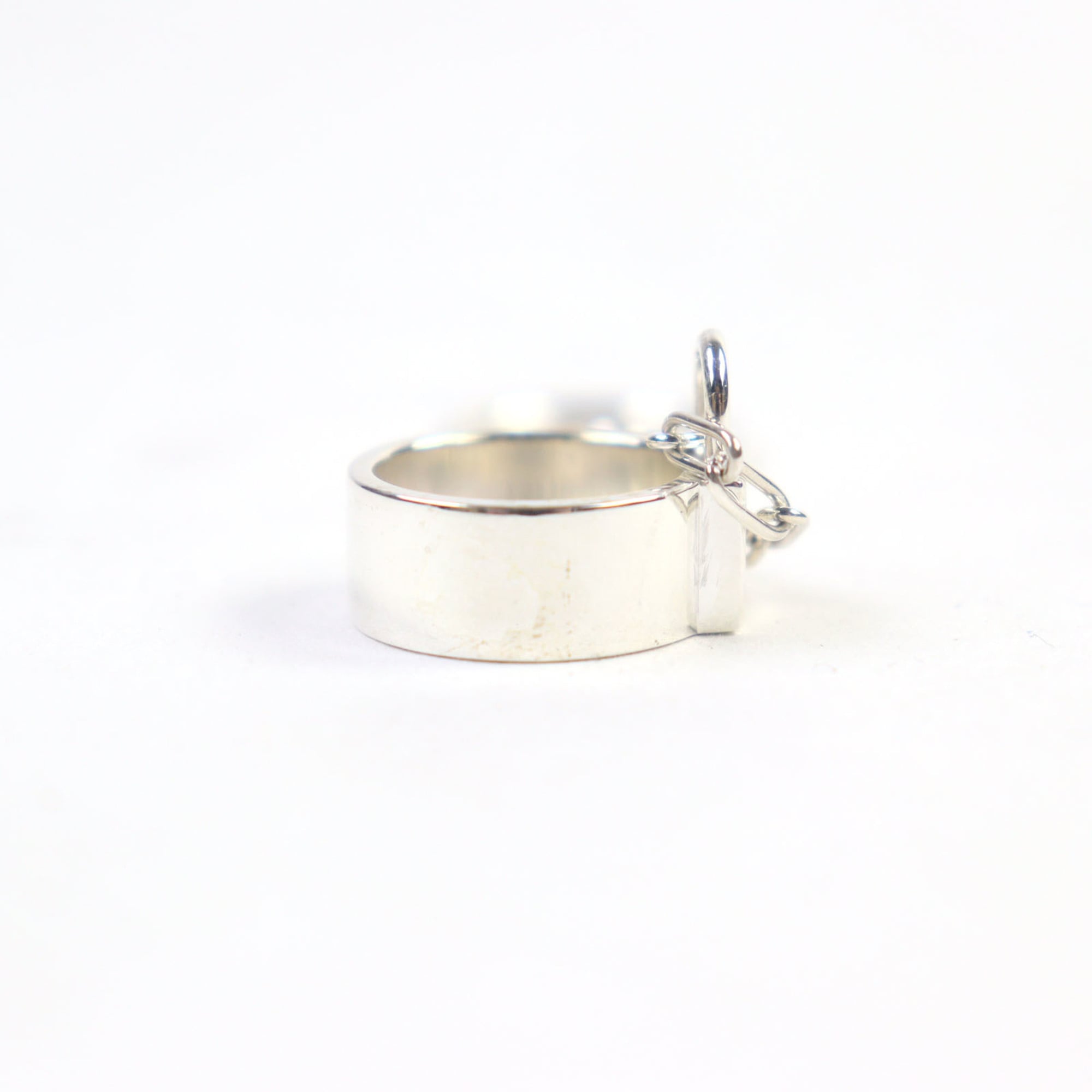 Hermes Silver Silver 925 Band Ring (Pre-Owned)