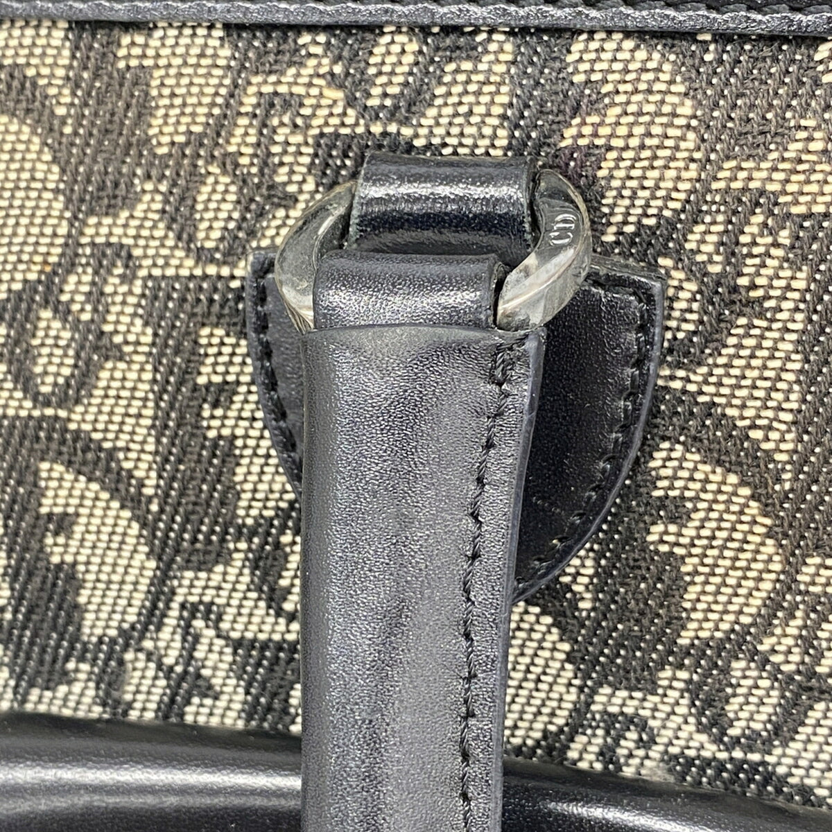 Christian Dior Beige Black Canvas Tote Bag (Pre-Owned)