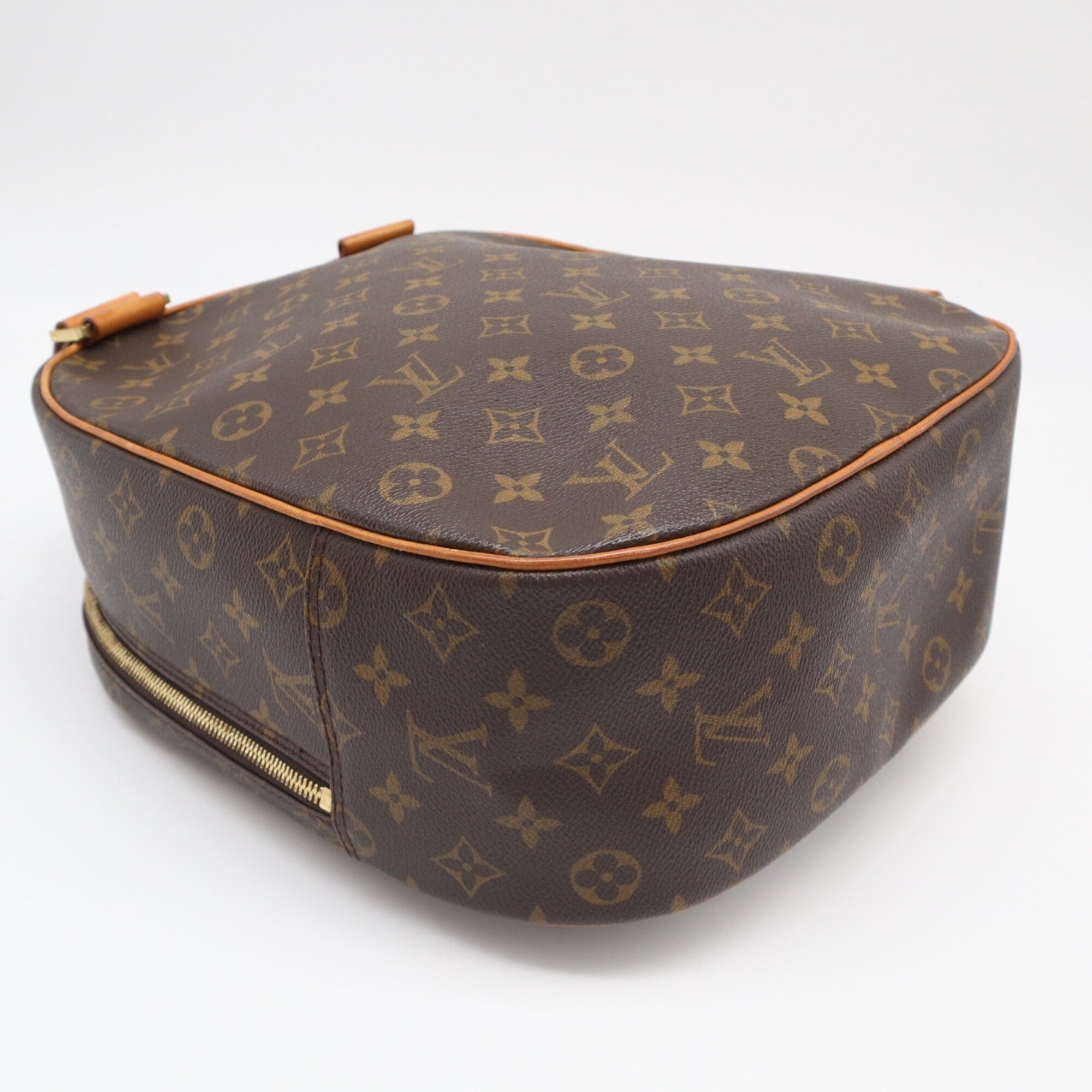 Louis Vuitton Beige Brown Coated Canvas Leather Shoulder Bag (Pre-Owned)