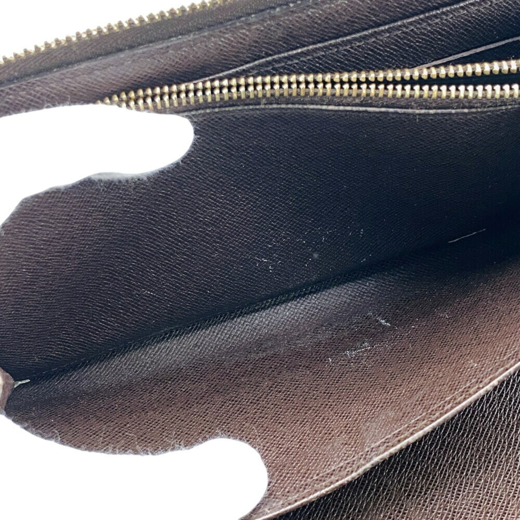 Louis Vuitton Brown Leather Long Wallet (Bi-Fold) (Pre-Owned)