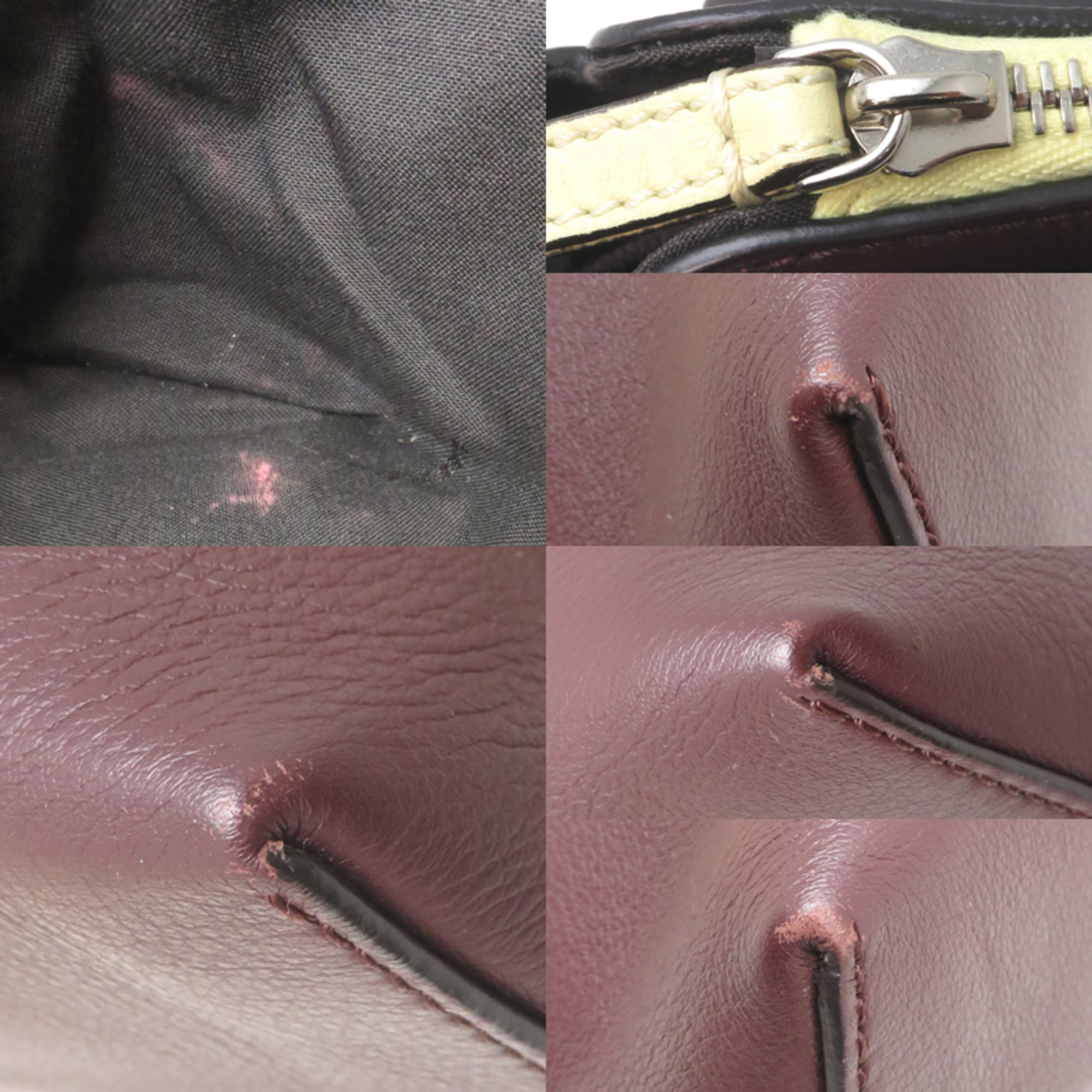 Fendi Black Bordeaux Yellow Leather Handbag (Pre-Owned)