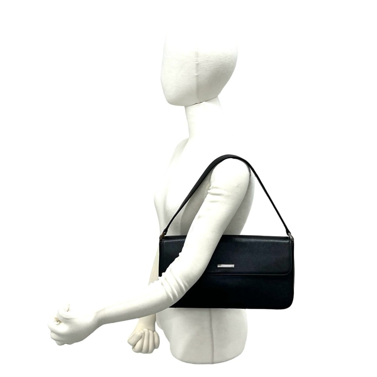 Burberry Black Leather Handbag Shoulder Bag (Pre-Owned)