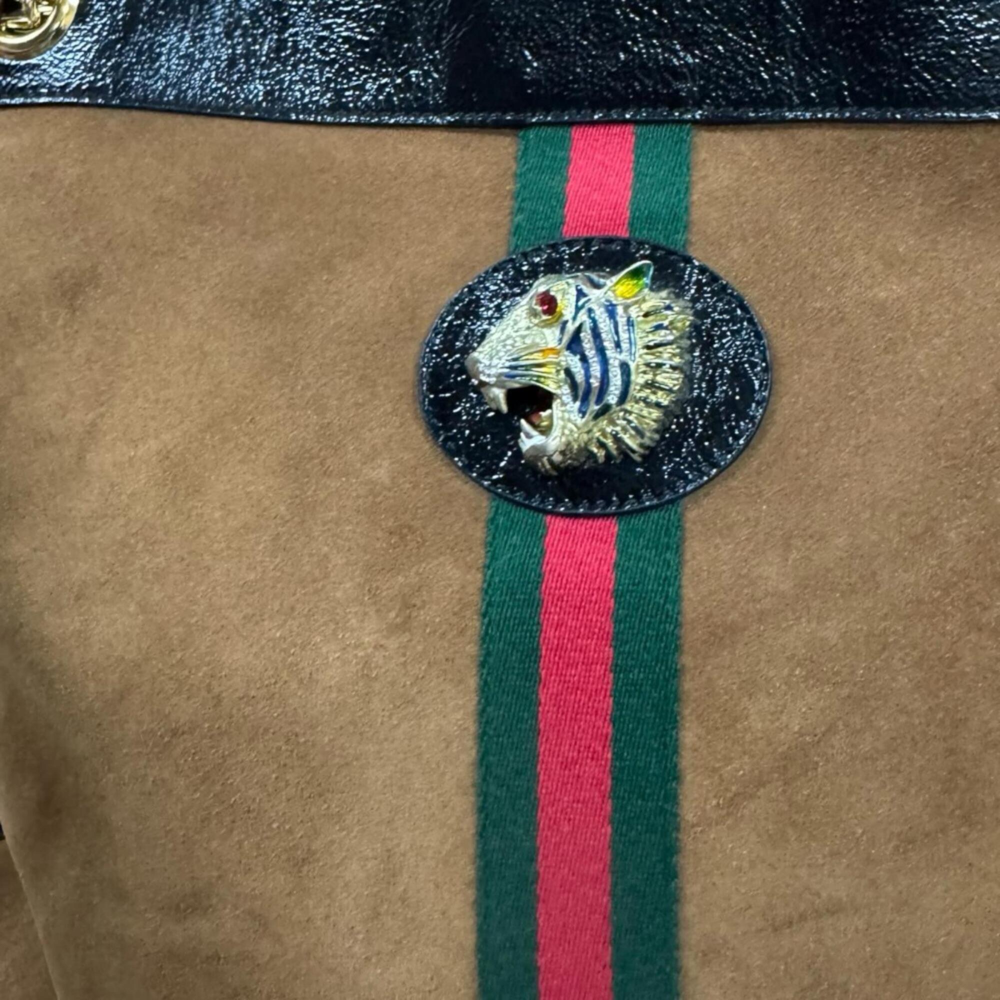 Gucci Black Brown Suede Leather Pouch Tote Bag (Pre-Owned)