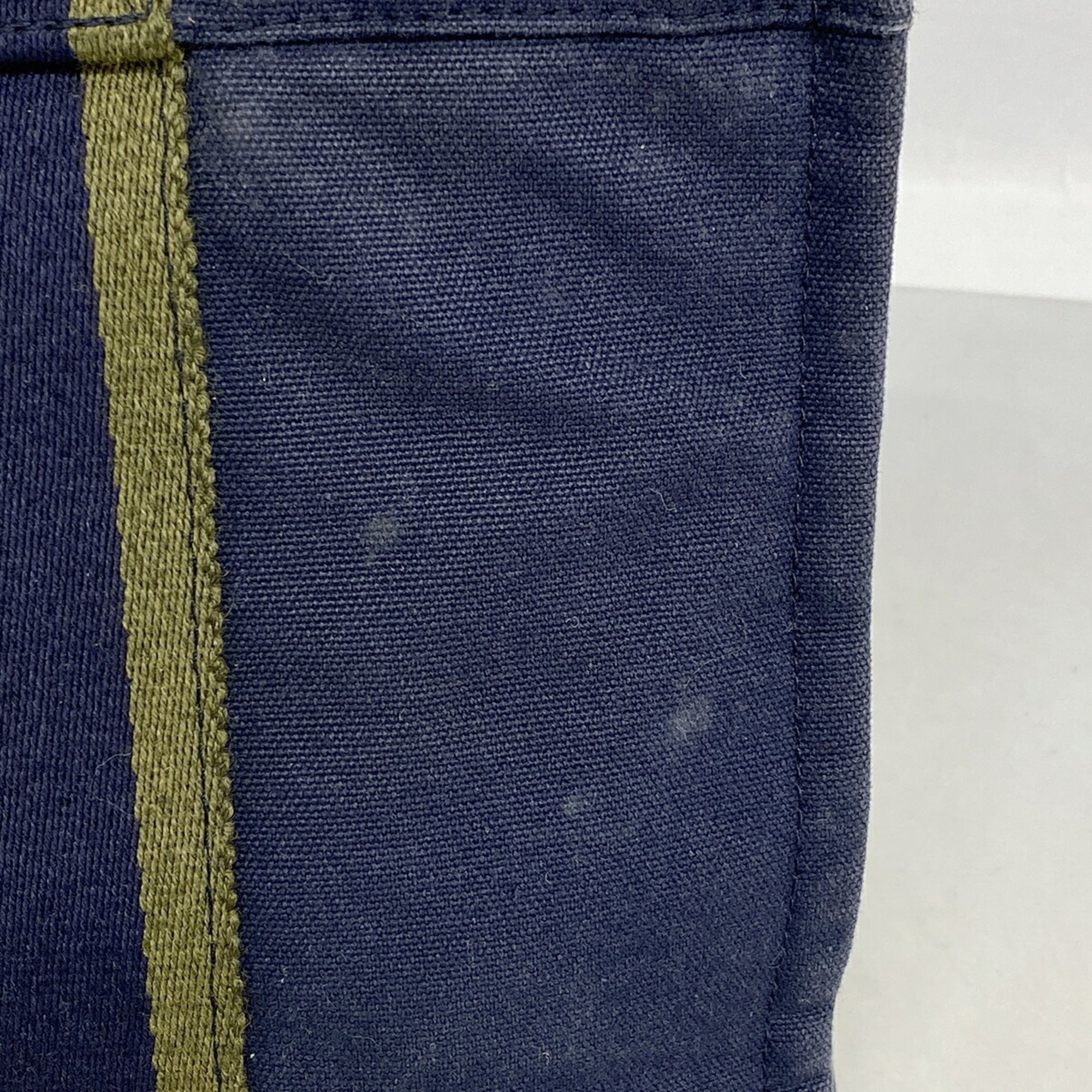 Hermes Navy Canvas Handbag (Pre-Owned)
