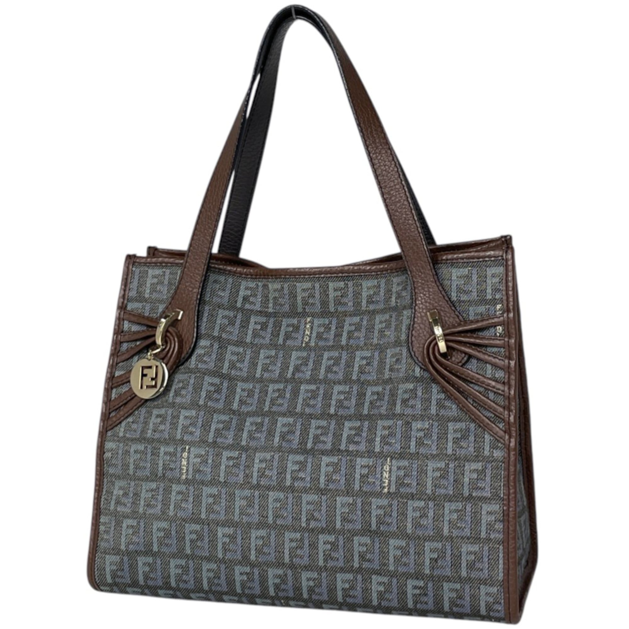 Fendi Brown Green Zucchino Tote Bag (Pre-Owned)