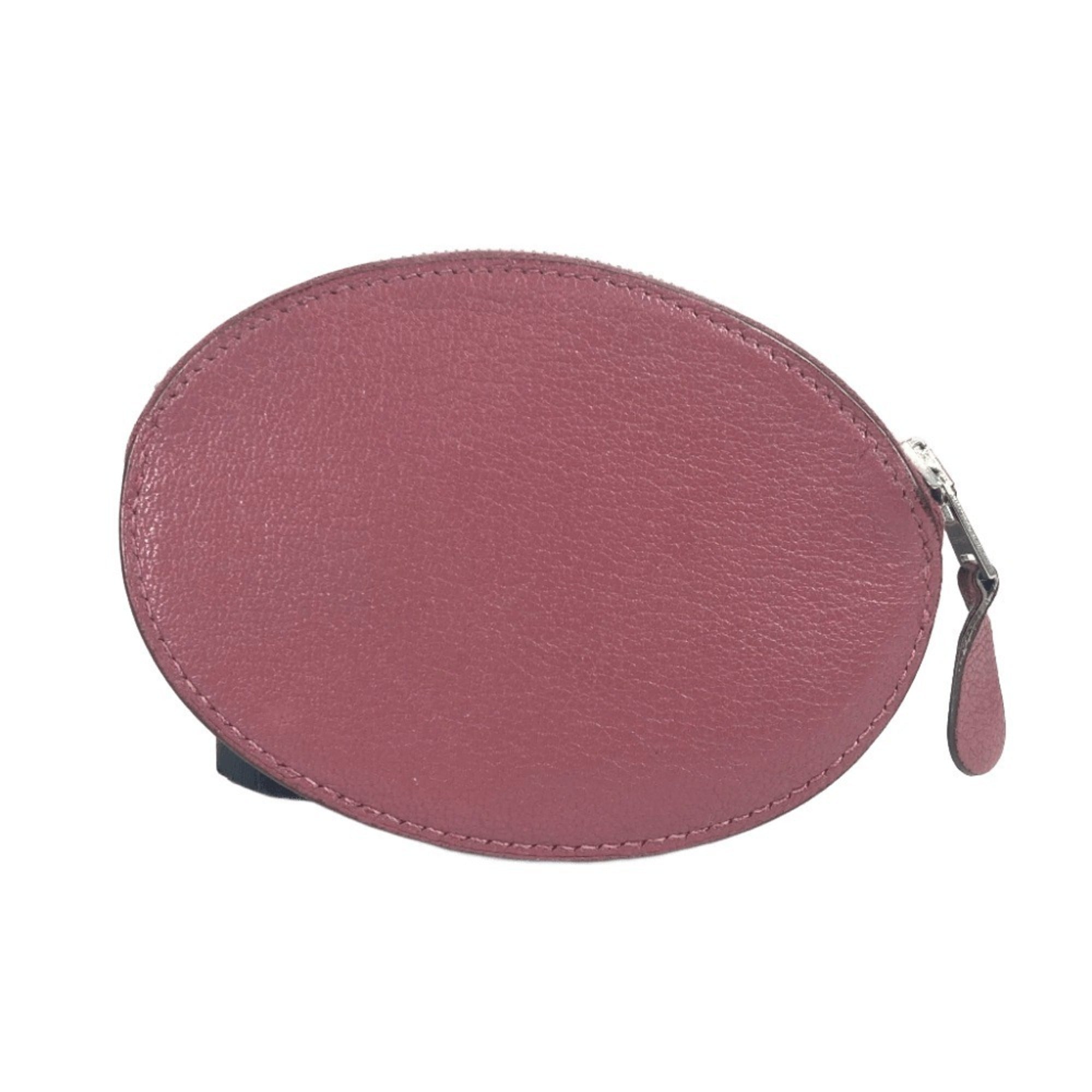 Hermes Purple Leather Coin Purse/Coin Case (Pre-Owned)