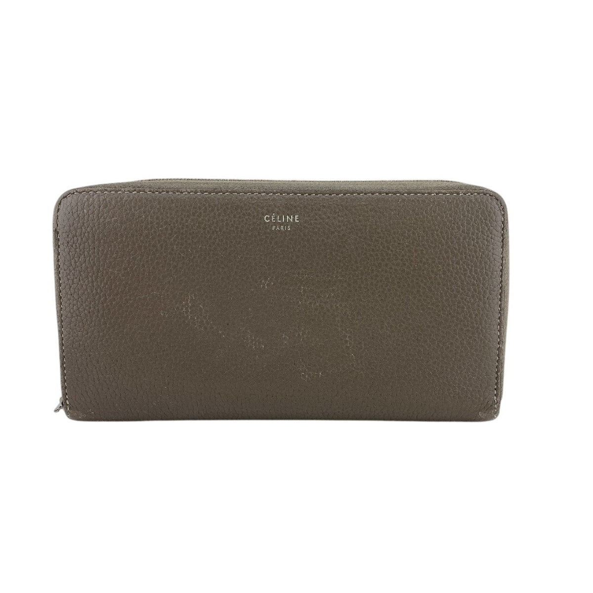 Celine Gray Yellow Leather Long Wallet (Bi-Fold) (Pre-Owned)